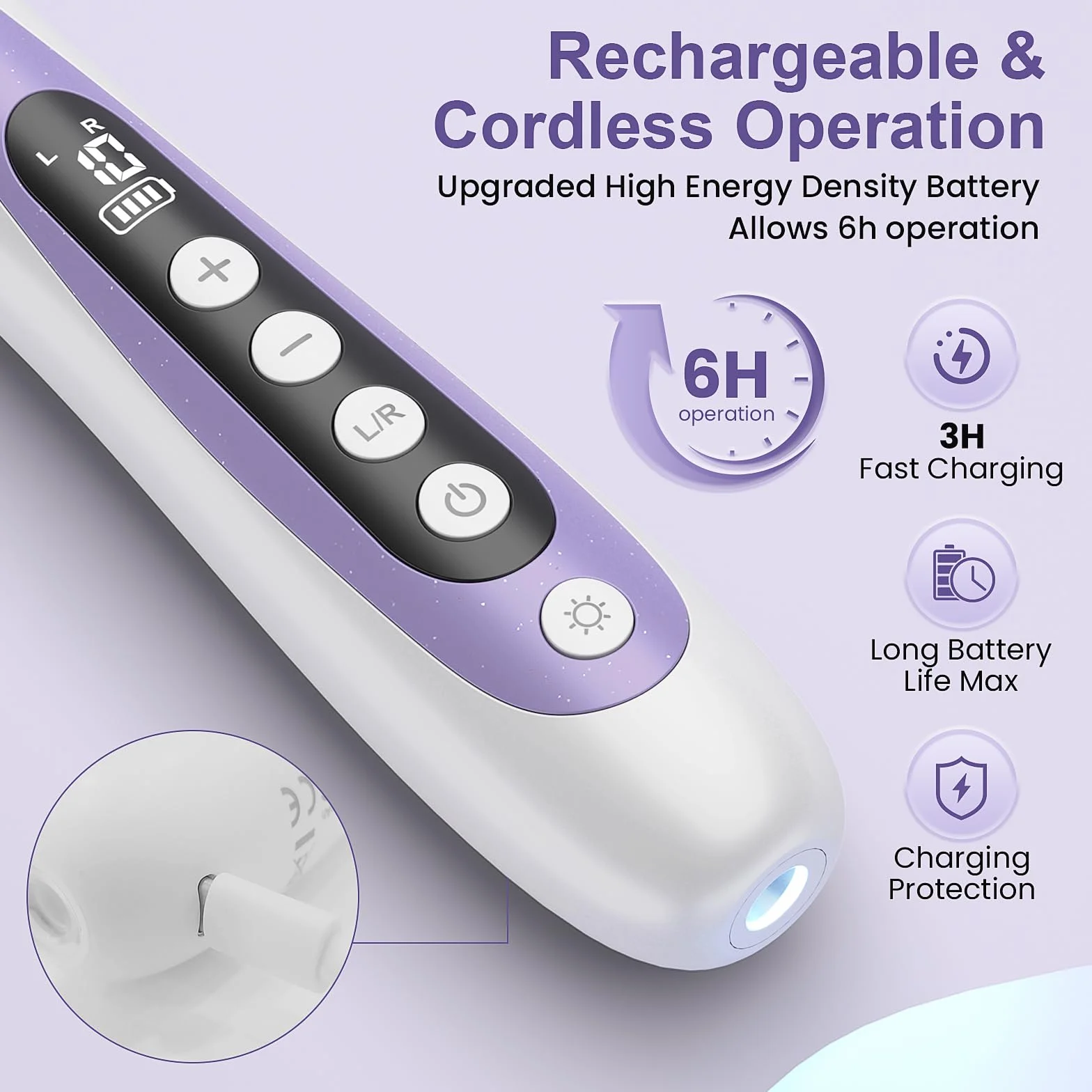 Taladro de uñas, lima de uñas eléctrica y lima de uñas inalámbrica de 10 velocidades, kit 10 en 1 para uñas gruesas, kit de manicura y pedicura portátil recargable de 2000 mAh con pantalla LED, regalo