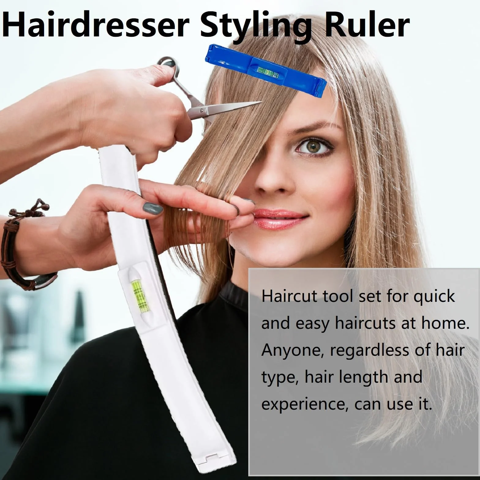 Cortapelos con Tijeras DIY, Clip de Ayuda para Flequillo Recto, Herramienta de Corte de Cabello