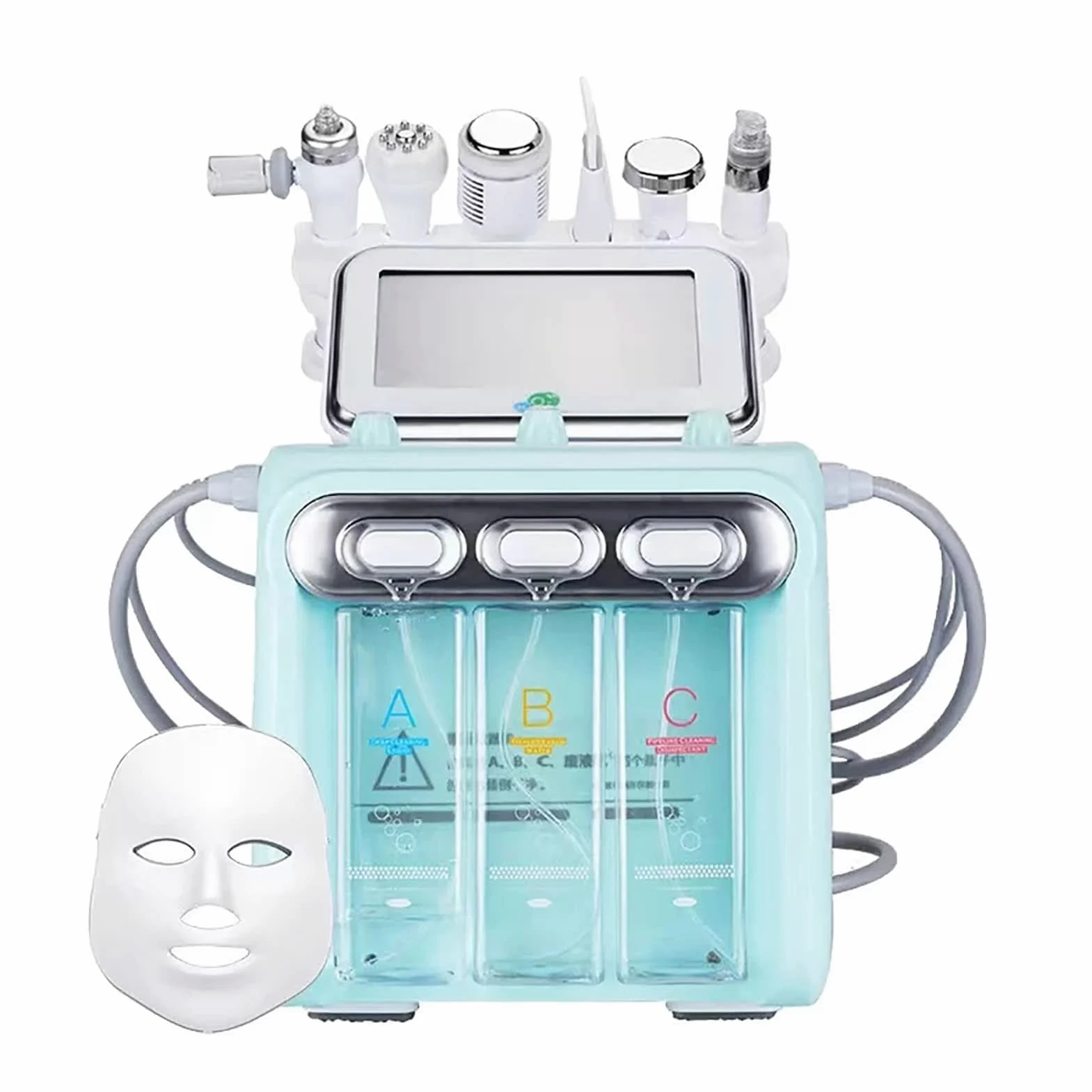 Mascara Facial Luz Led Facial Profesional, Máquina de Cuidado Facial Hidratante de Oxígeno Puro con Máscara Facial LED, Exfoliante de Limpieza Profunda, para Todo Tipo de Piel