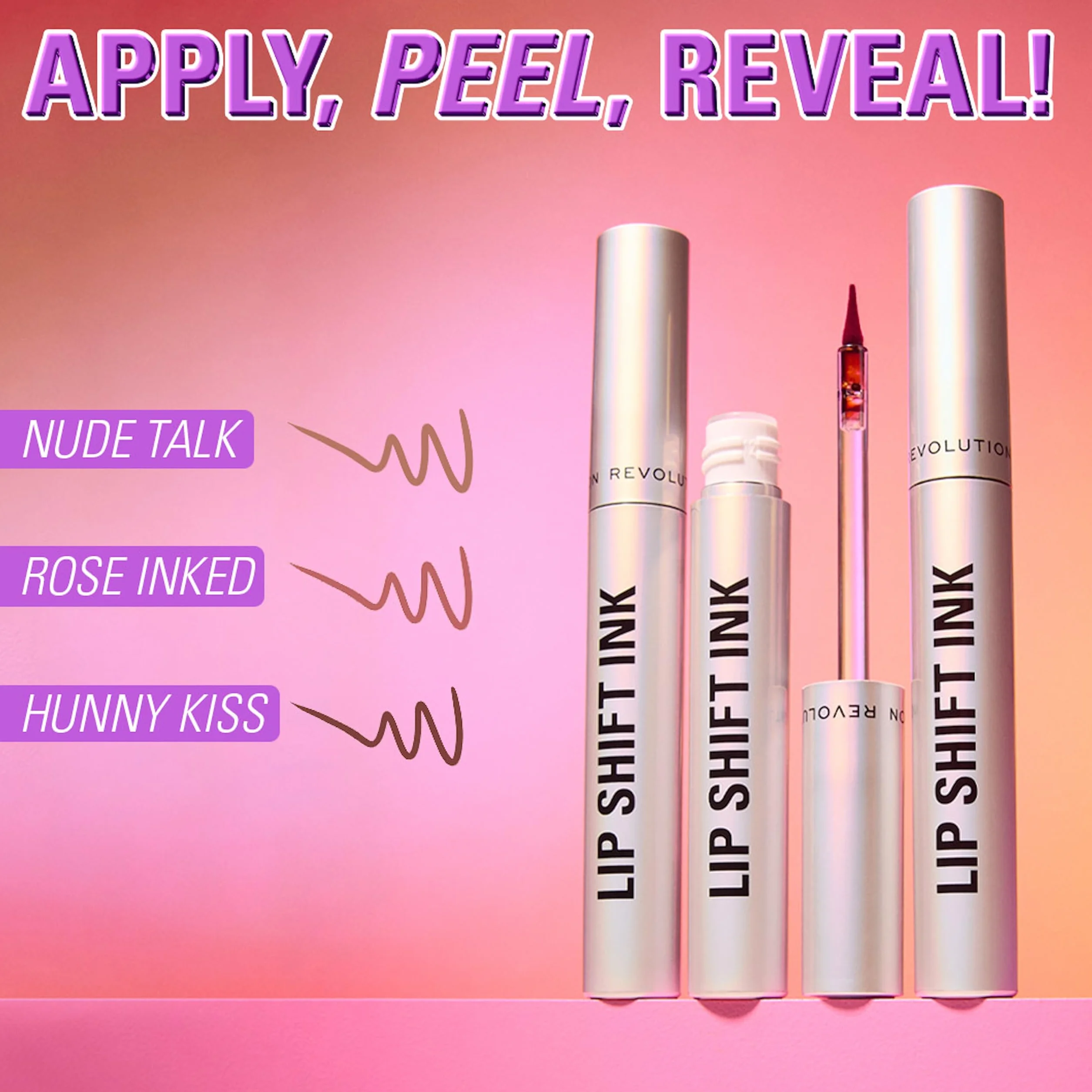 Revolution Lip Shift Ink Peel Off Lip Liner Stain - Nude Talk - 1,8 ml - Delineador labial mate vegano