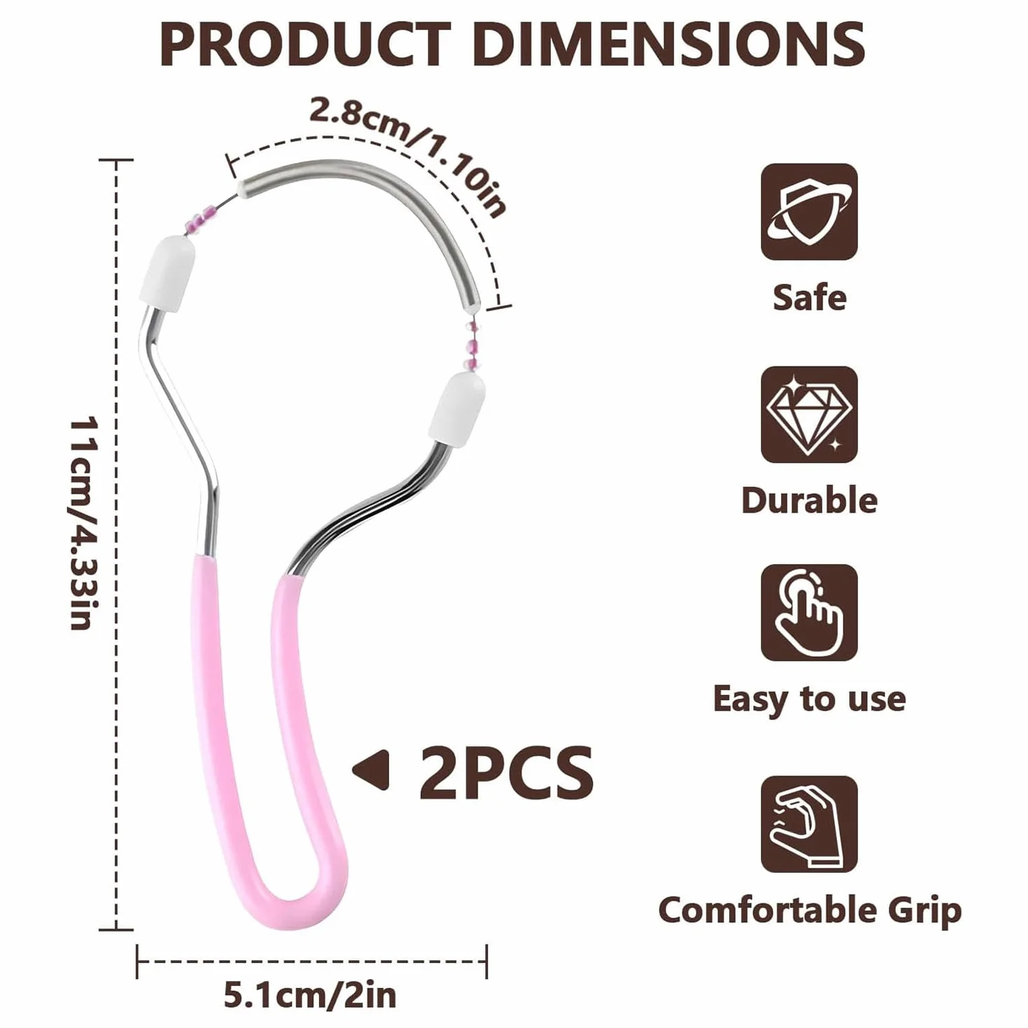 Kit de 2 Depiladores de Resorte Faciales Herramienta de Depilación Manual en Azul y Rosa para Labio Superior Mentón y Mejillas Depilación Facial Suave para Uso en Casa