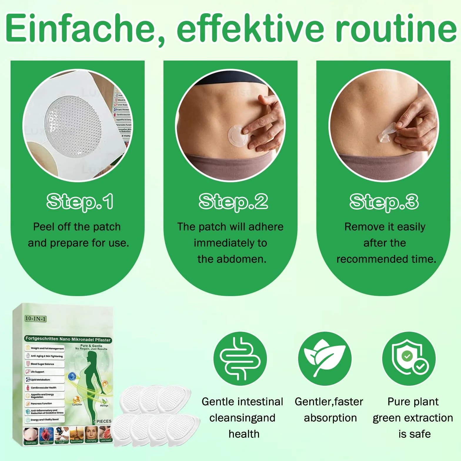 Parches Adelgazantes Moringa Berberina 10 en 1 con Nano Microagujas, Metabalance Patch Natural Hombre Mujer