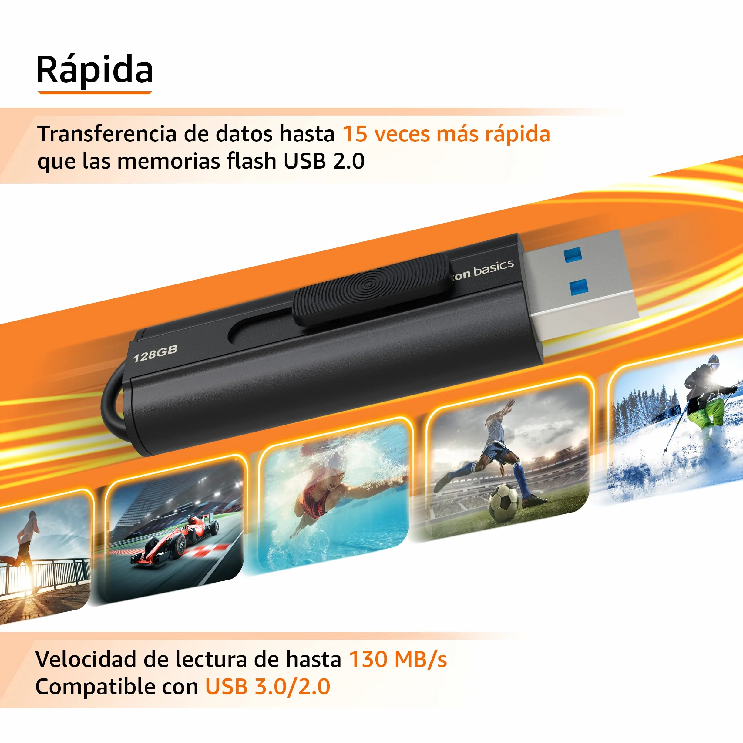 Amazon Basics Memoria flash USB 3.1 128 GB Negro