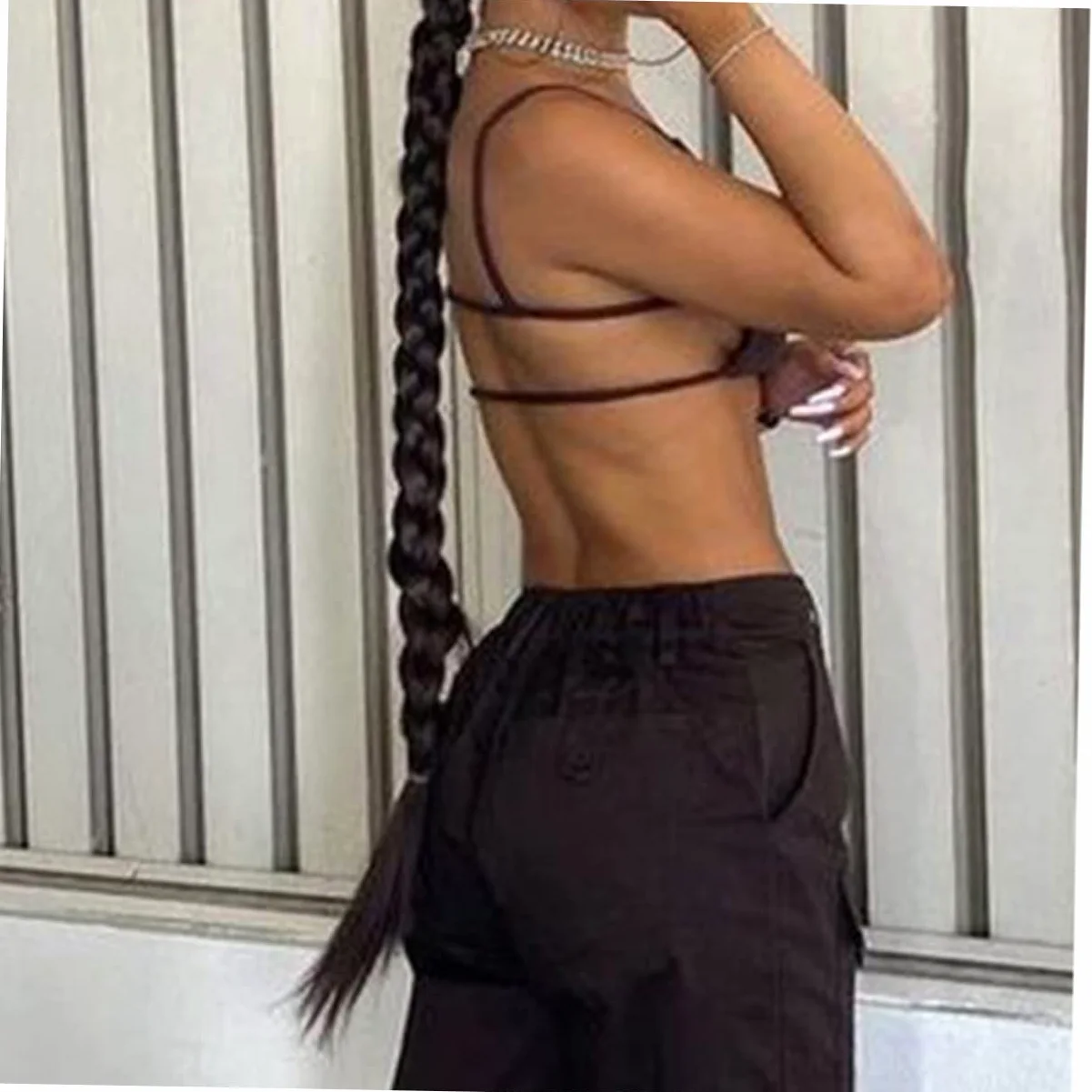 FRCOLOR 8 piezas peluca con gomas para el pelo para mujer, bandas trenzadas para el pelo, pelo sintético, peluca, extensión de de caballo, de de caballo