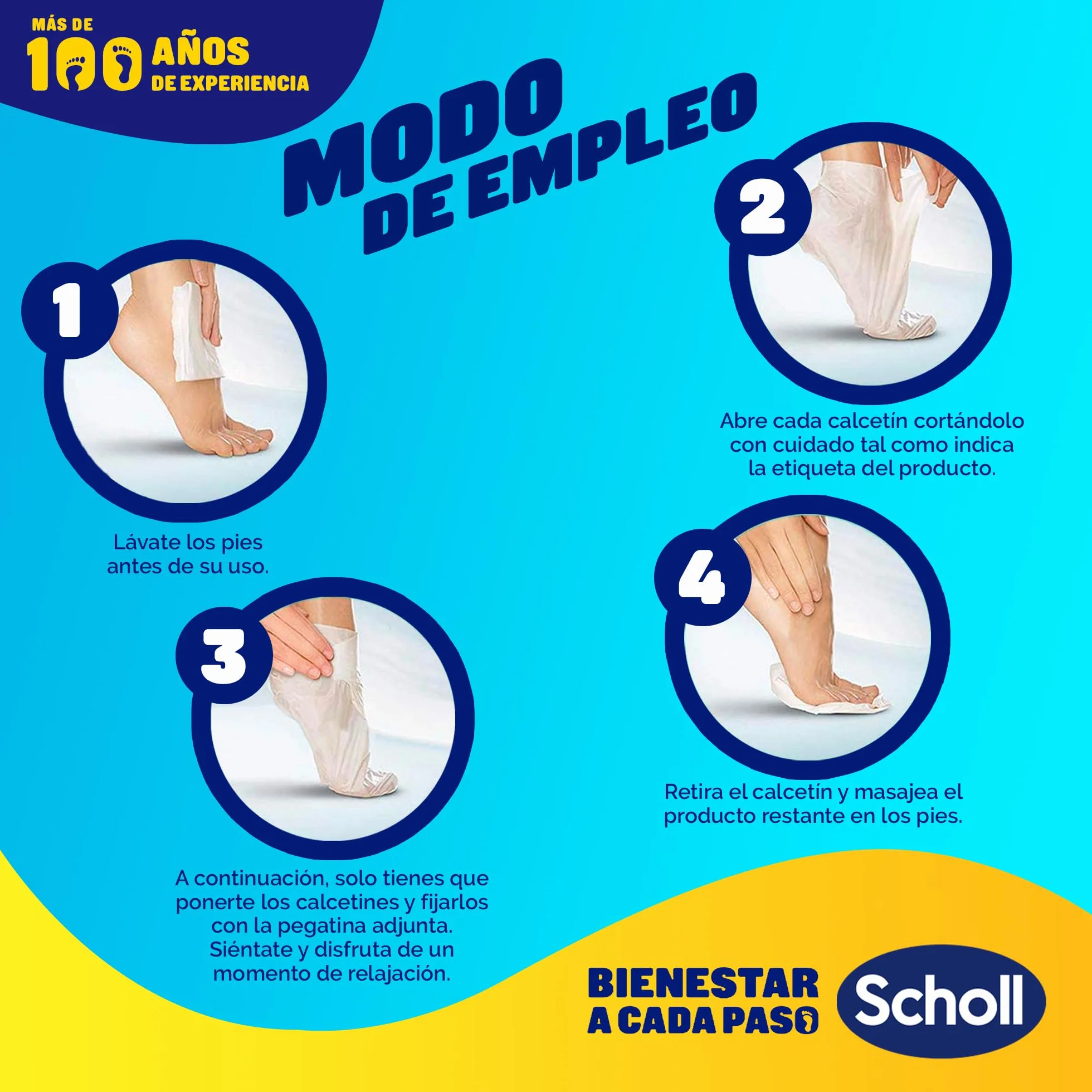 Scholl Mascarilla Nutritiva Para Pies, Hidratación Intensa 20 Minutos – 1 Par