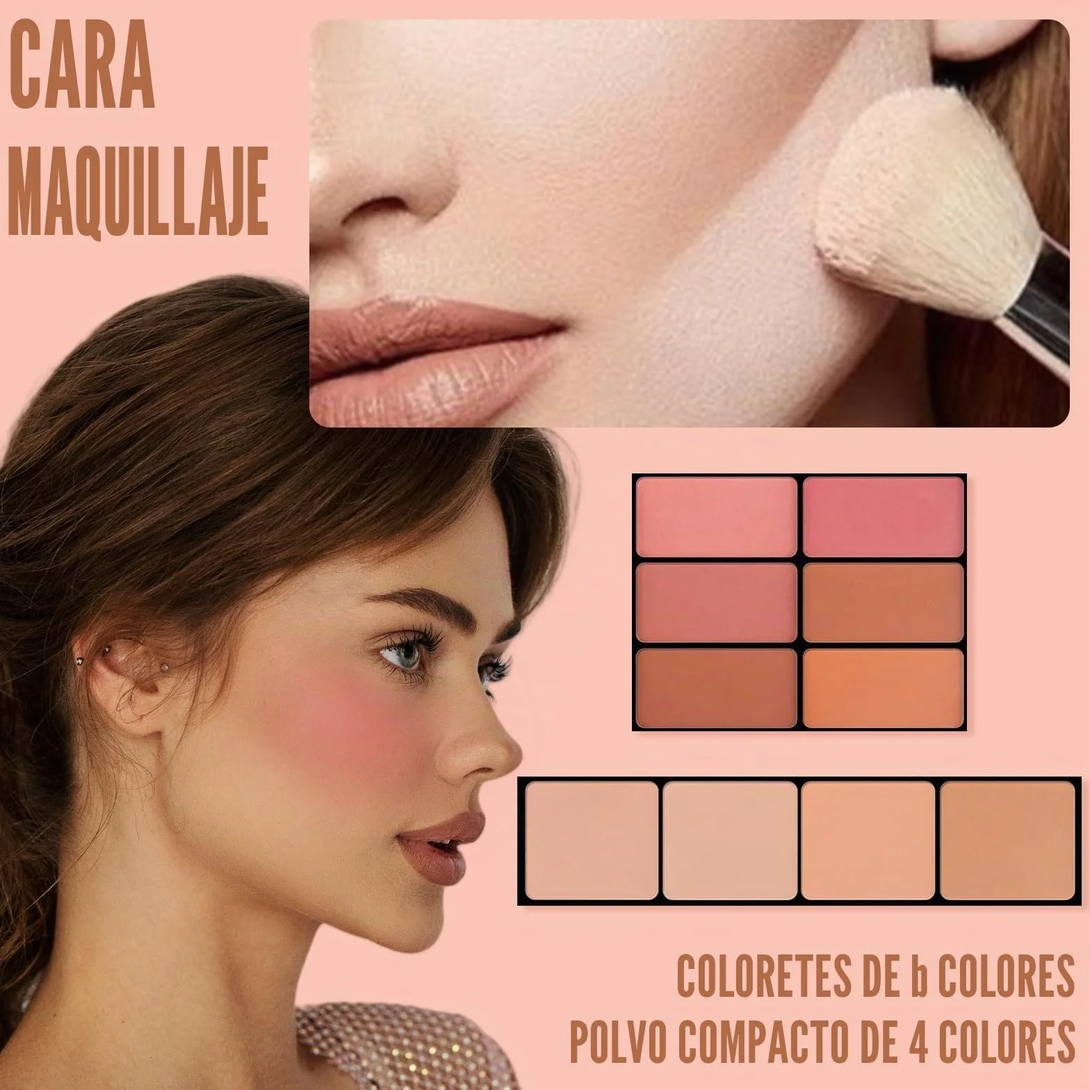 Calendario de Adviento 2024, juego de maquillaje, 39 colores, juego de regalo multifunción, selección de vacaciones, caja de belleza con paleta de sombras de ojos, pintalabios, colorete, rímel