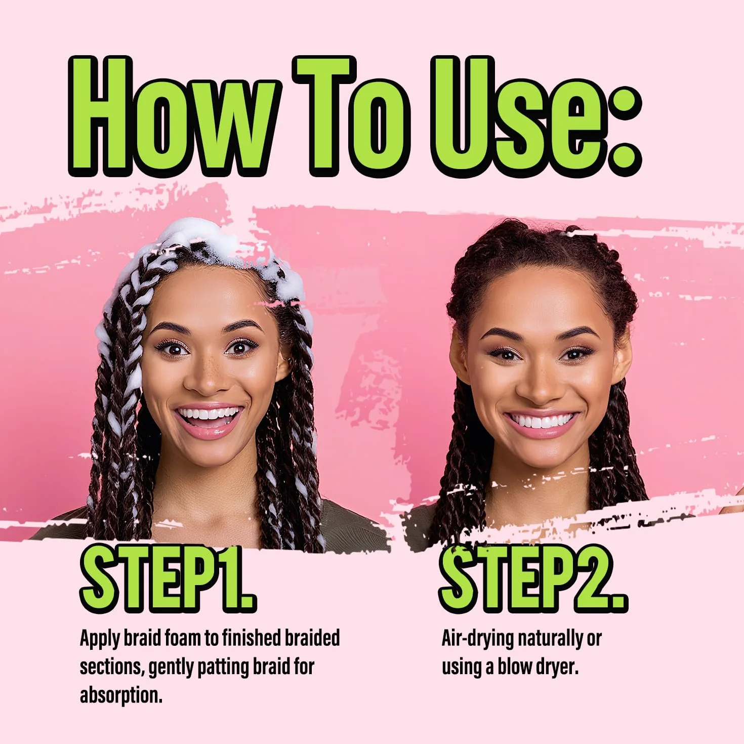 immetee Lock Braid Mousse Fijación Máxima Antifrizz Hidratante para Trenzas Rastas Twists 150ml