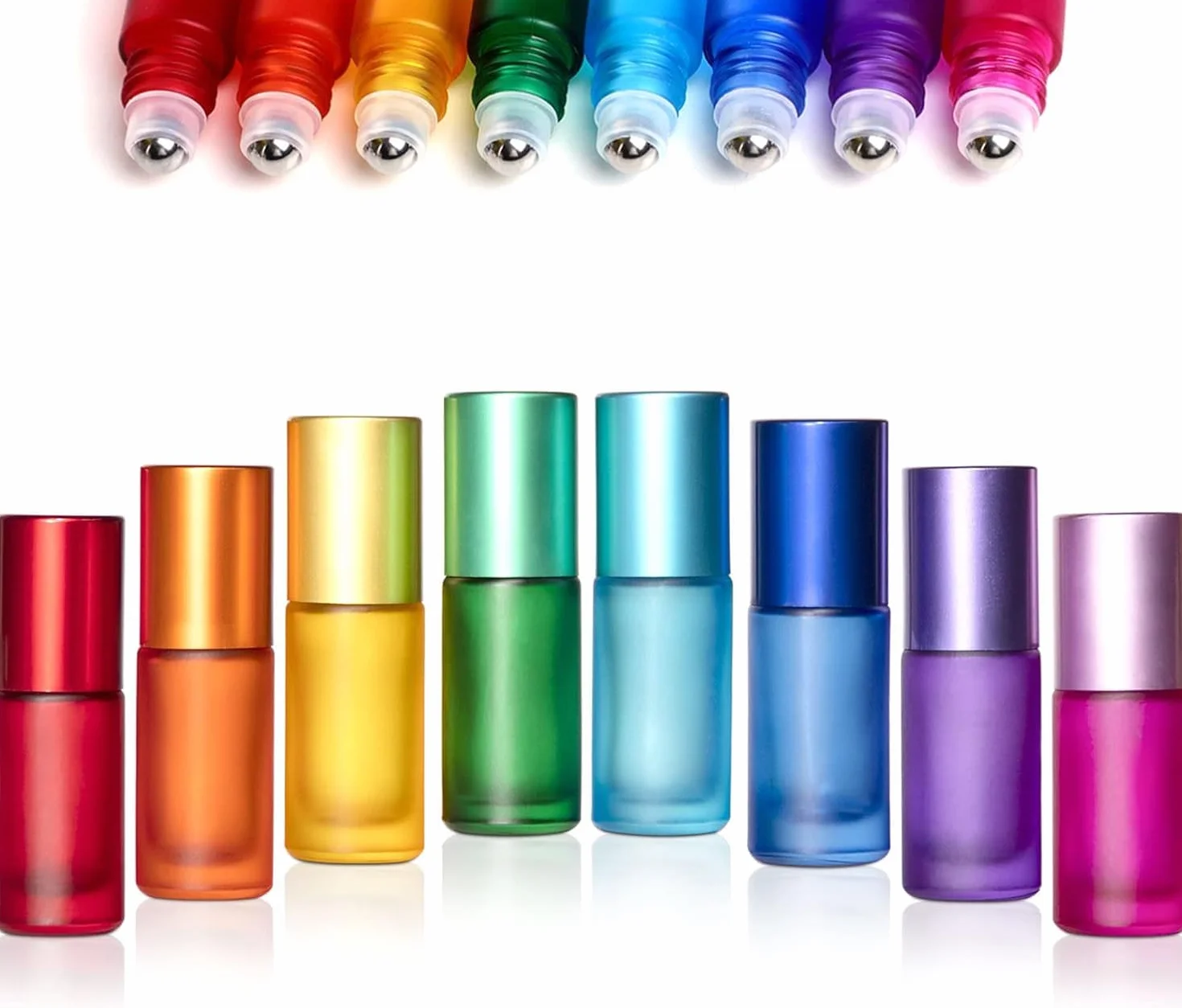 Roll On Aceites Esenciales 5ml 8 Pcs Botella Esmerilada Cristal Aromaterapia Perfumes