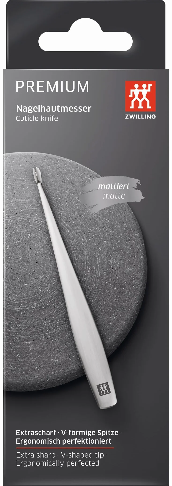 ZWILLING Cuchillo para cutículas acero inoxidable 125 mm plata mate
