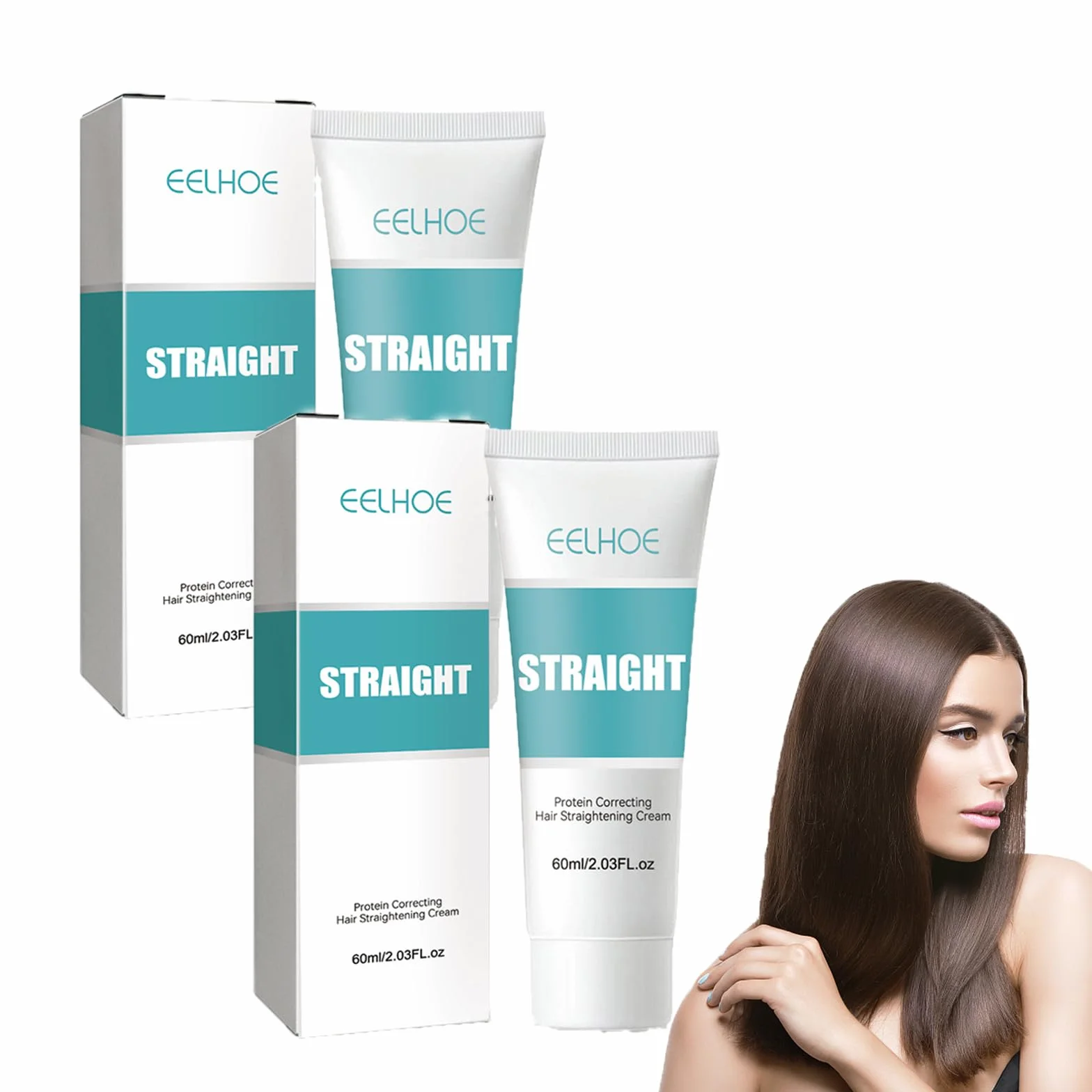 Crema para Alisar el Cabello, Loción Nutritiva para Cabello Rizado, 2 Piezas
