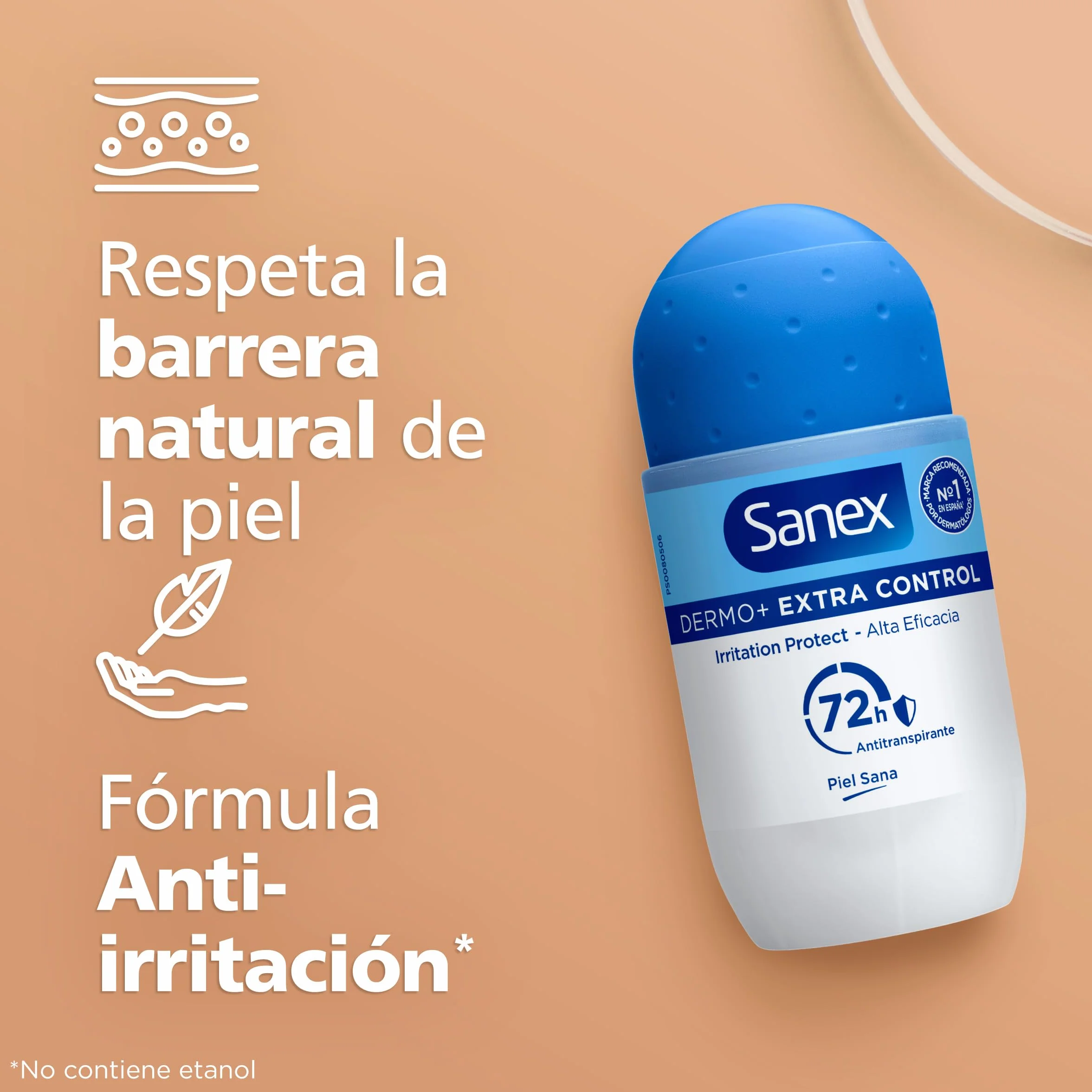 Sanex Dermo+ Extra Control Desodorante Antitranspirante Roll-On 72 Horas 6x50 ml