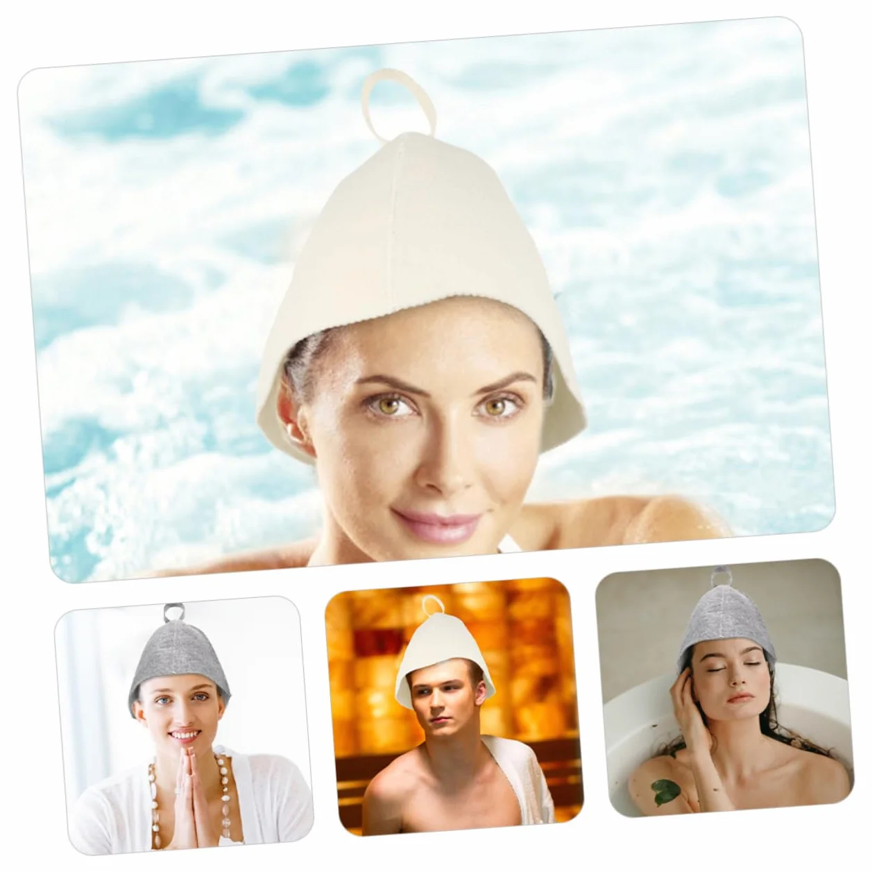 Sosoport 24piezas Gorro De Sauna De Fieltro Reutilizables Sombreros Transpirables para Baño Diseño Cómodo para Mujeres Cabello para Ducha y Actividades Al Aire