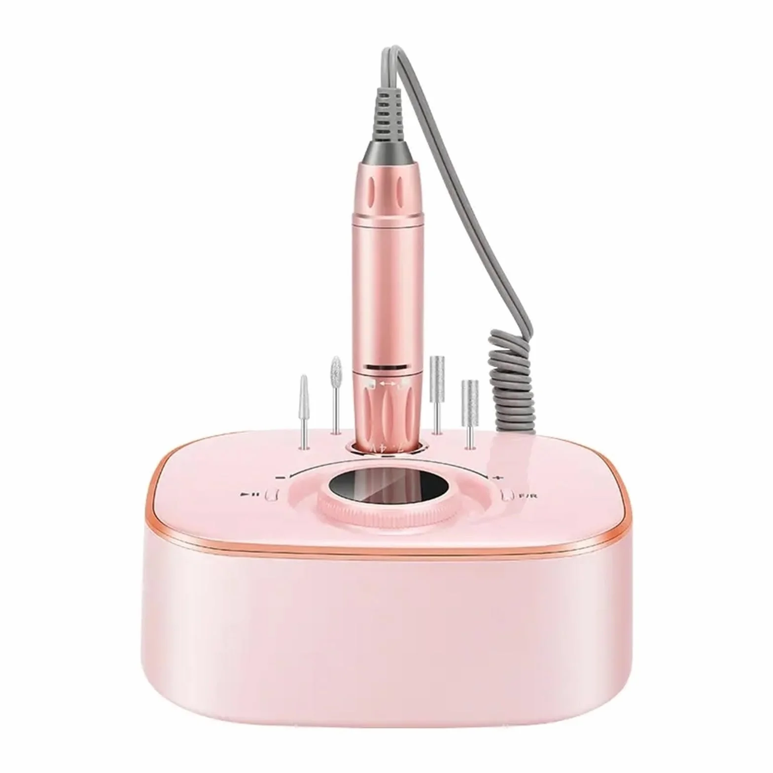 Torno para Uñas Lima de uñas eléctrica for uñas acrílicas, máquina de manicura eléctrica, Fresa portátil(Bianco)