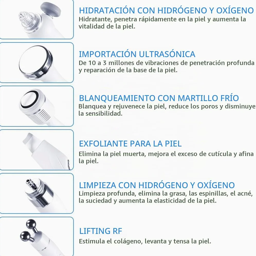 RAXST Hidrógeno y oxígeno Máquina de Belleza, 7-en-1 Profesional Diamante microdermabrasión máquina Peeling Agua Hydro dermoabrasión RF depurador HydraFacial Máquina