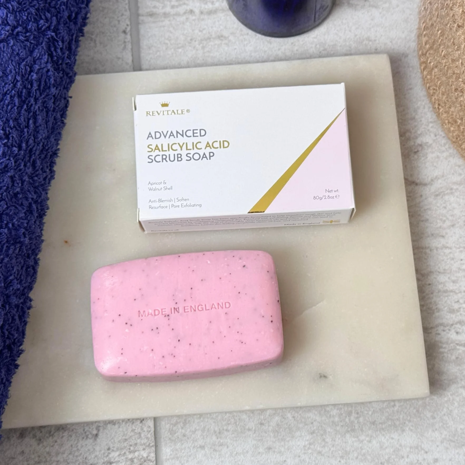 Revitale Jabón Exfoliante Avanzado con Ácido Salicílico BHA – Barra Exfoliante para Rostro y Cuerpo