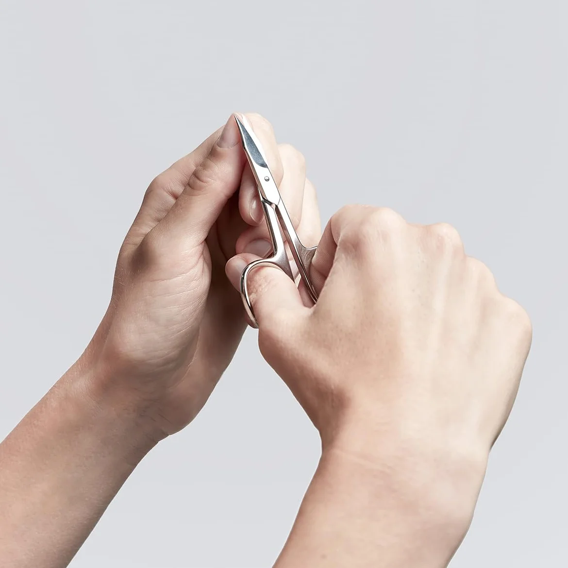 ZWILLING Tijeras combinadas para uñas, filo curvado, punta fina, hipoalergénicas, pulidas, plata, 90 mm
