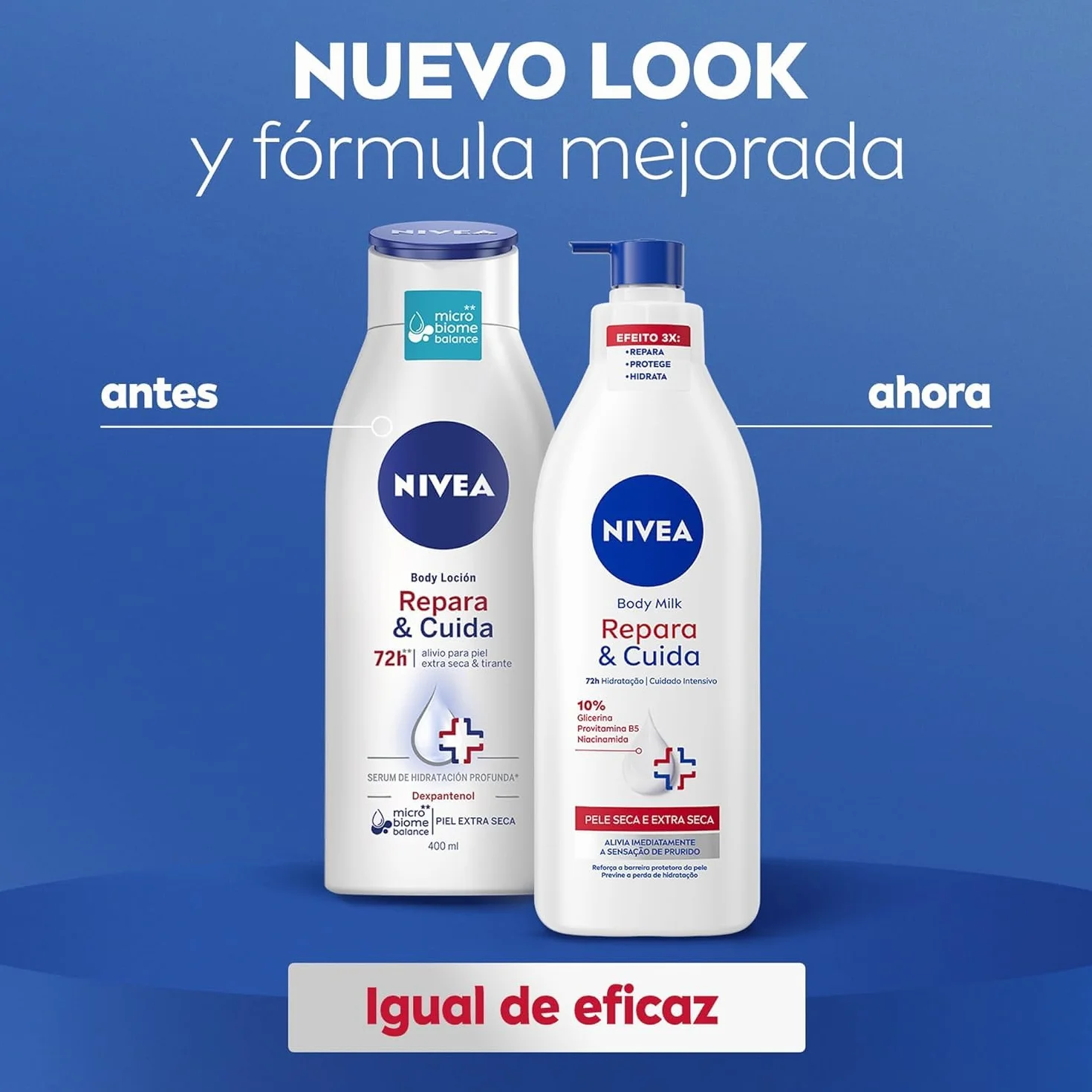 NIVEA crema hidratante corporal Repara & Cuida 400 ml para pieles secas y extra secas 72 h hidratación