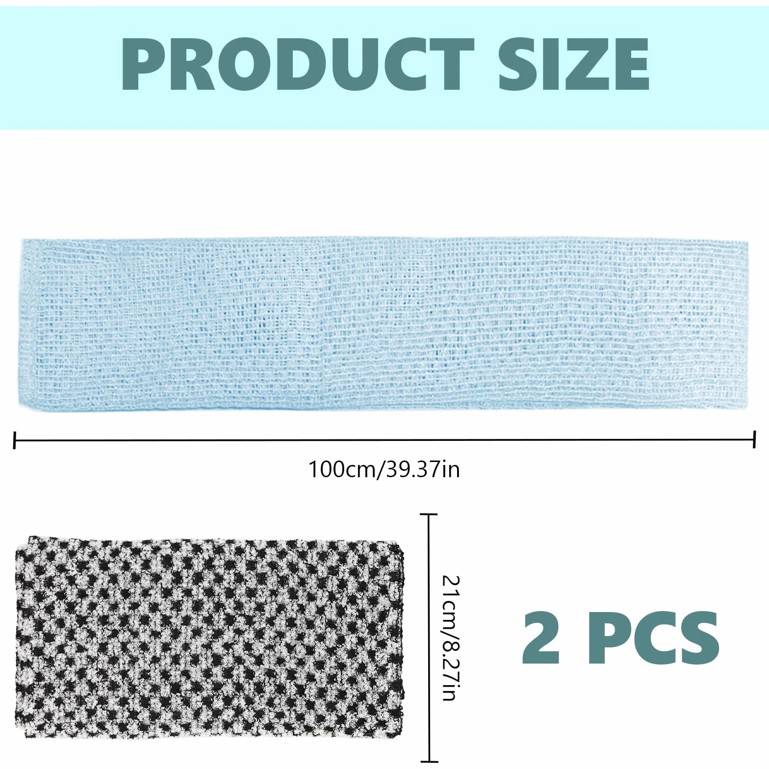 Toallas Exfoliantes Paño Exfoliante Limpiador Corporal para Hombres y Mujeres 2 Piezas (Azul Negro)