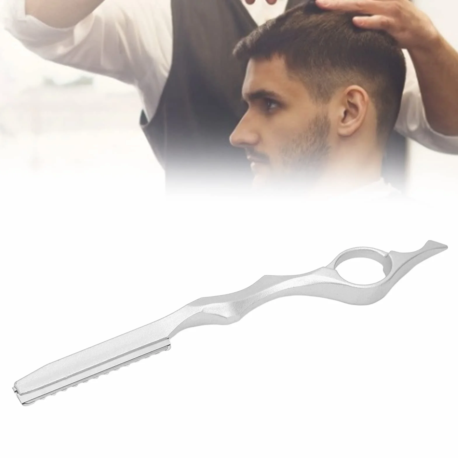 Cuchillo adelgazar cabello texturizante acero inoxidable profesional salón (plata)