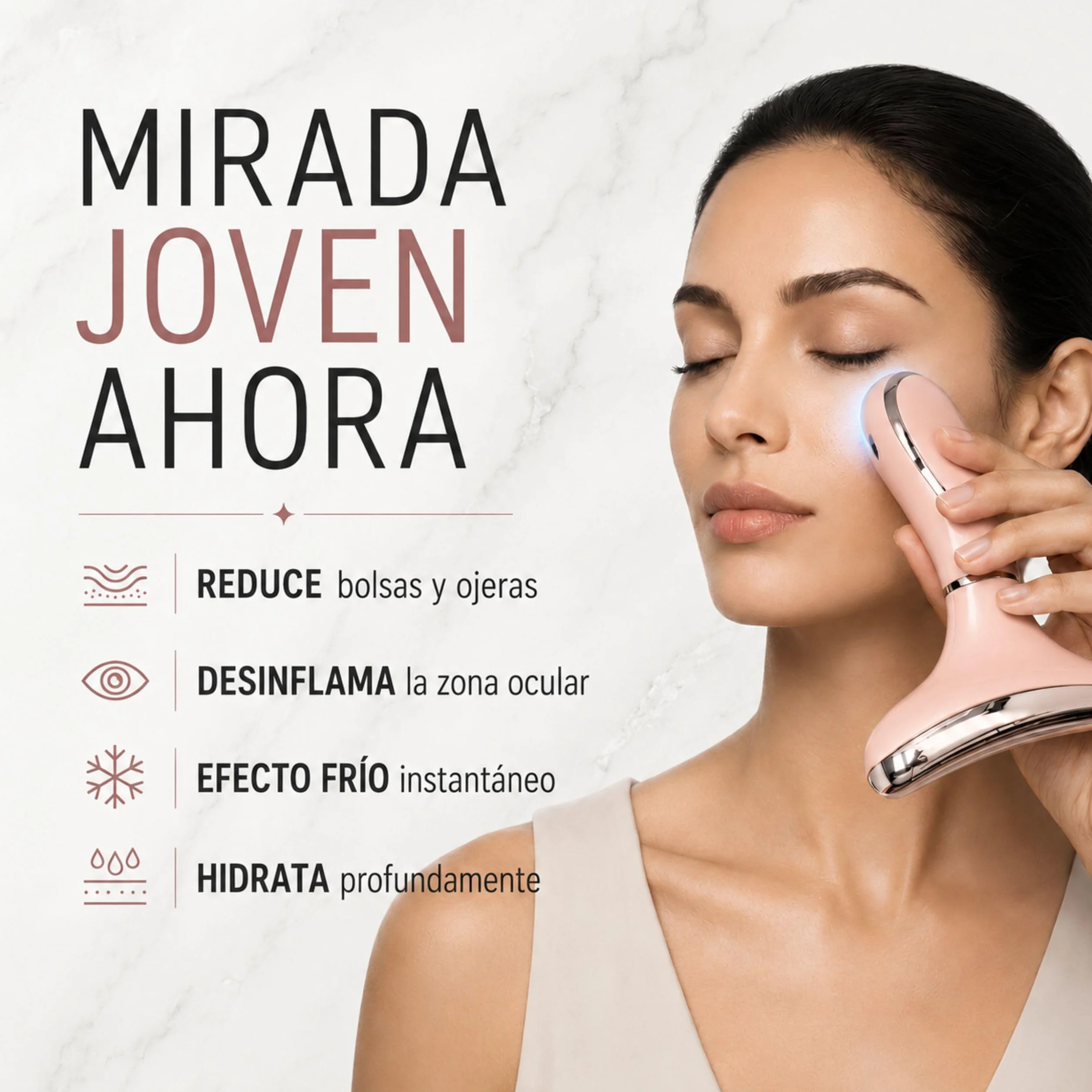 Masajeador Facial Antiarrugas Escultor Facial Lifting Eléctrico Fototerapia LED Quita Arrugas Cara Cuello Rosa