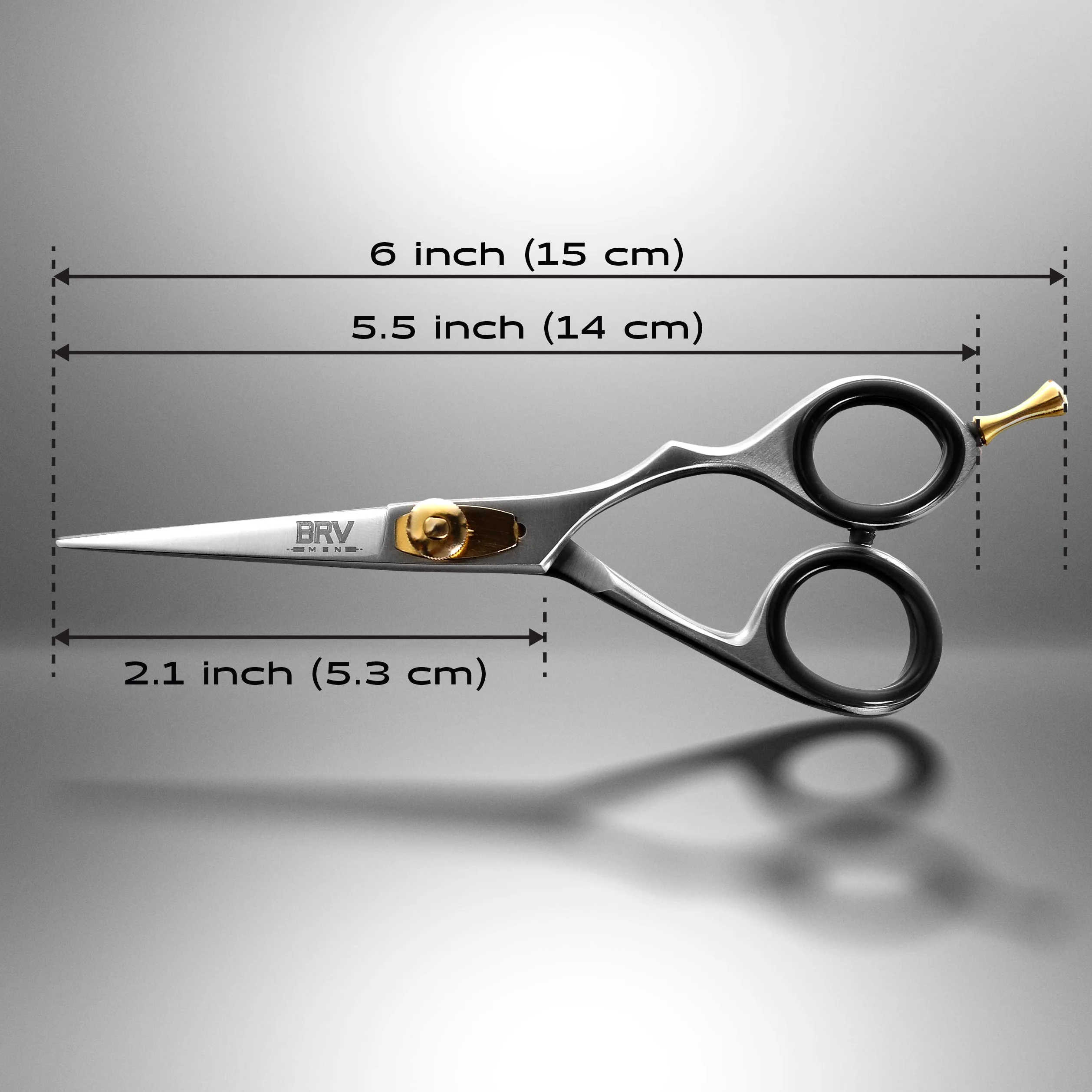 BRV MEN Tijeras Para El Vello Facial Para Hombres - Tijeras Para Recortar Bigote Y Barba - 5.5 Pulgadas - Todas De Acero Inoxidable - Aseo Afilado Y Preciso - Plateado