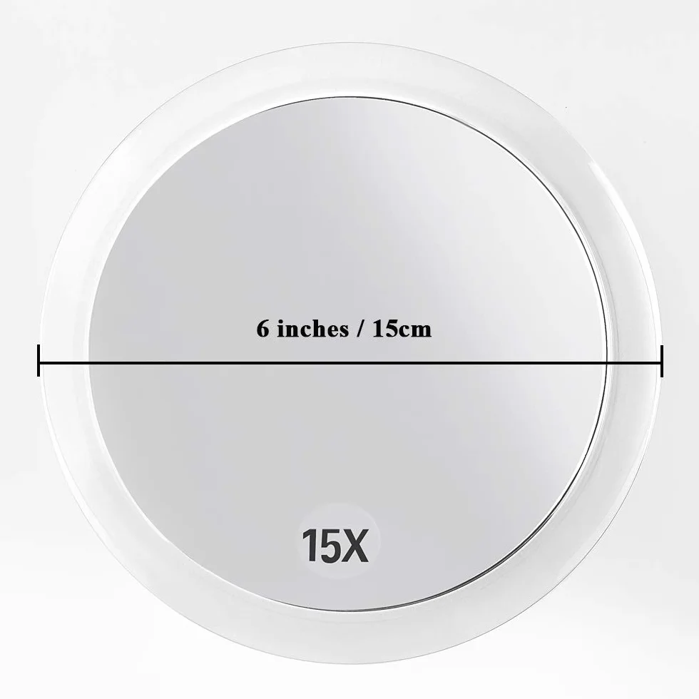 SANTOO Espejo de Aumento 15cm con Ventosas para Maquillaje