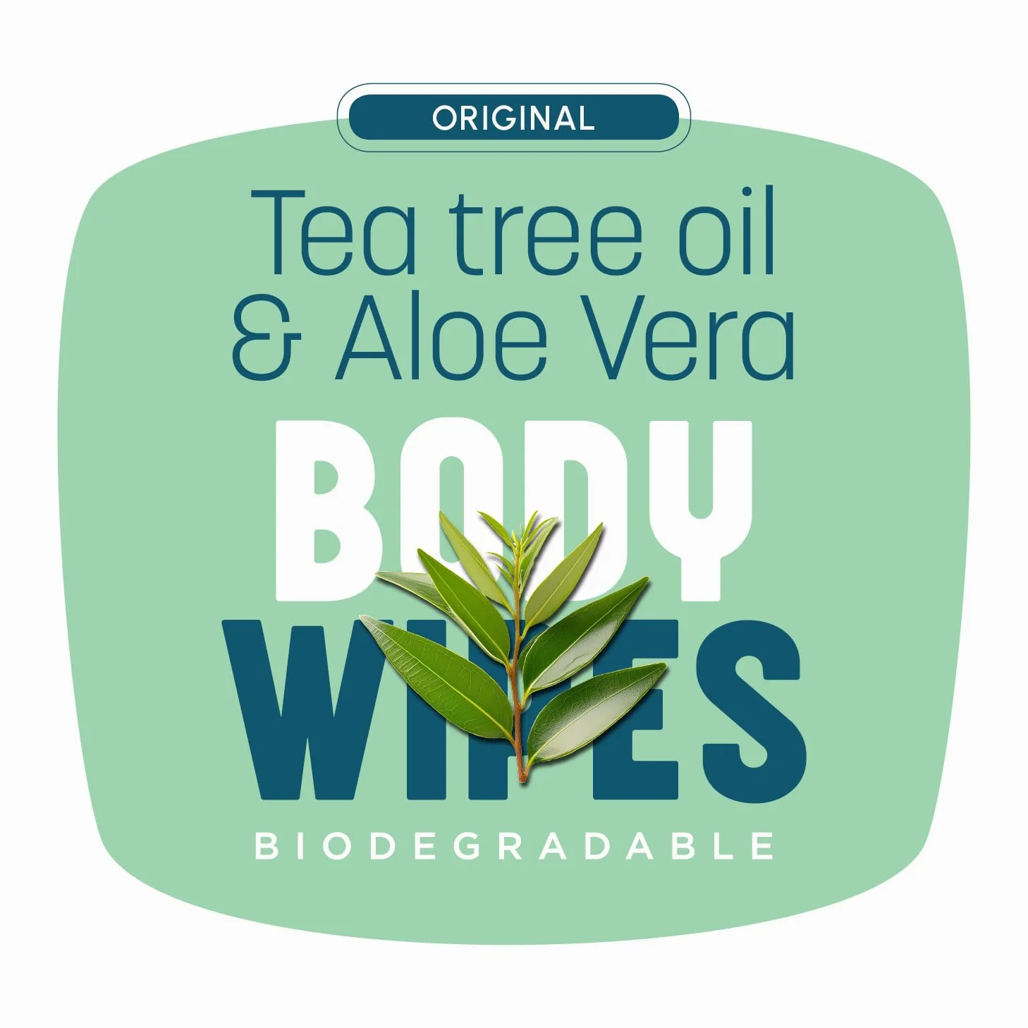 Bar-D Toallitas limpiadoras faciales y corporales para mujeres y hombres, toallitas de ducha biodegradables envueltas individualmente con aceite de árbol de té y aloe vera (20 unidades/caja)