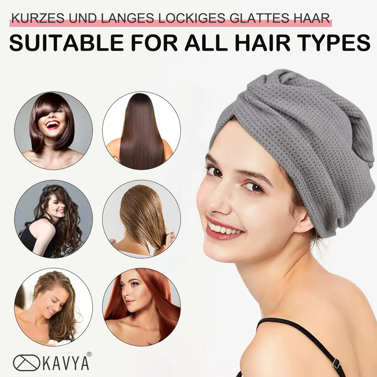Toalla Microfibra para Pelo Rizado Curly, Superabsorbente Anti Frizz - 2 Piezas