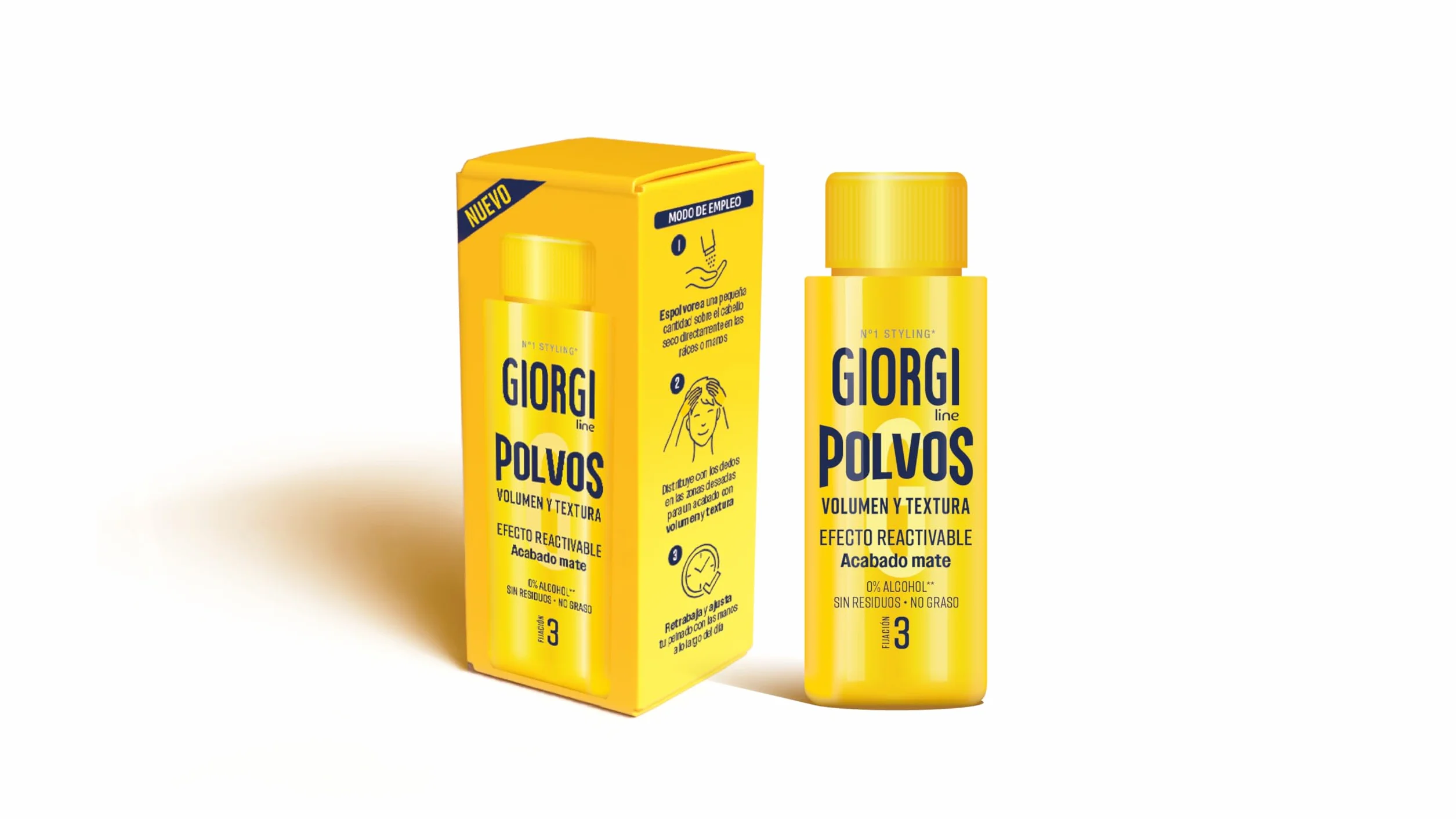 Giorgi Line Polvos Voluminizadores 10 g Volumen Intenso Raíz Acabado Mate Powder to Wax Sin Alcohol Siliconas
