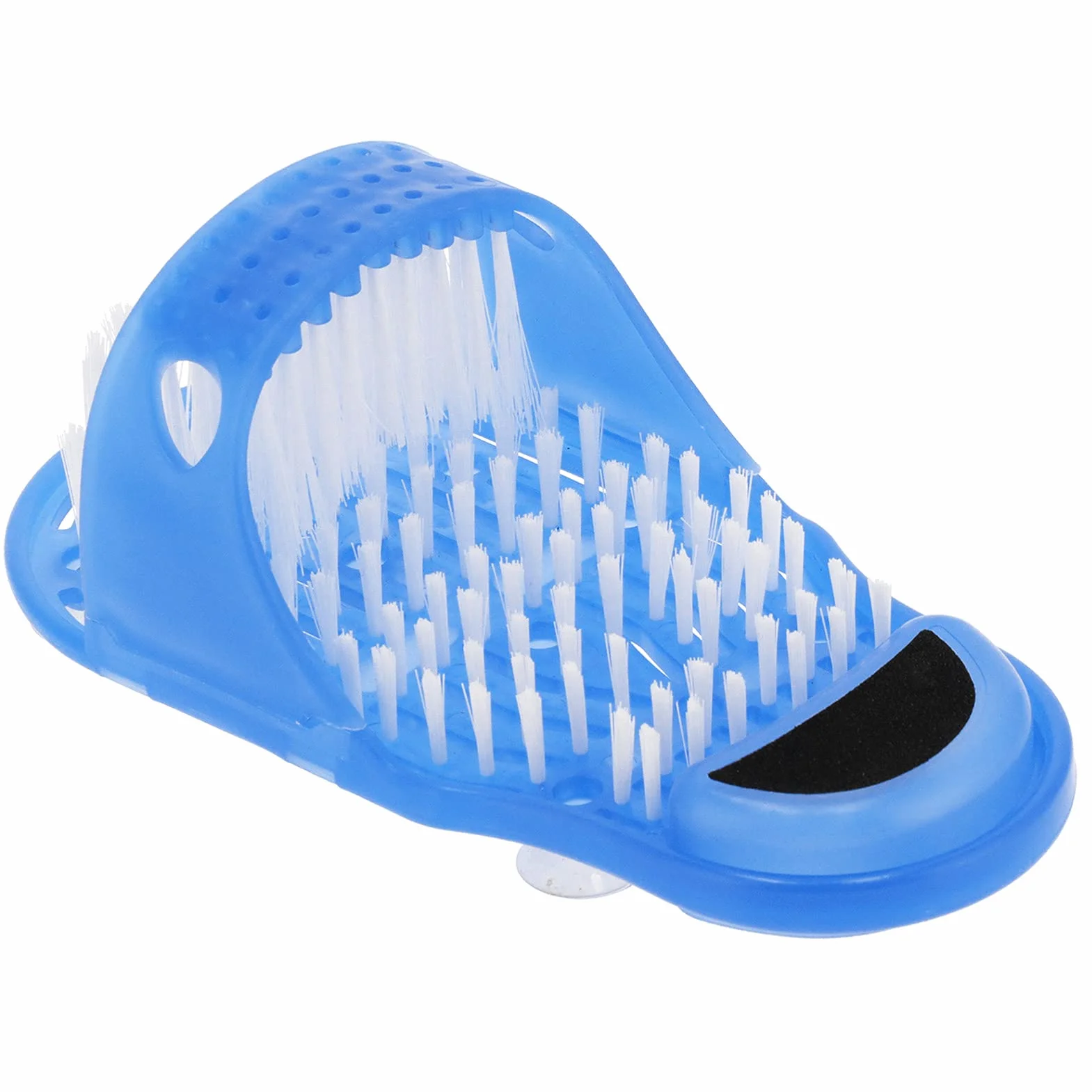 Naroote Limpiador Exfoliante Azul para Ducha y Pies, Fácil de Limpiar, con Ventosa y Función de Masaje