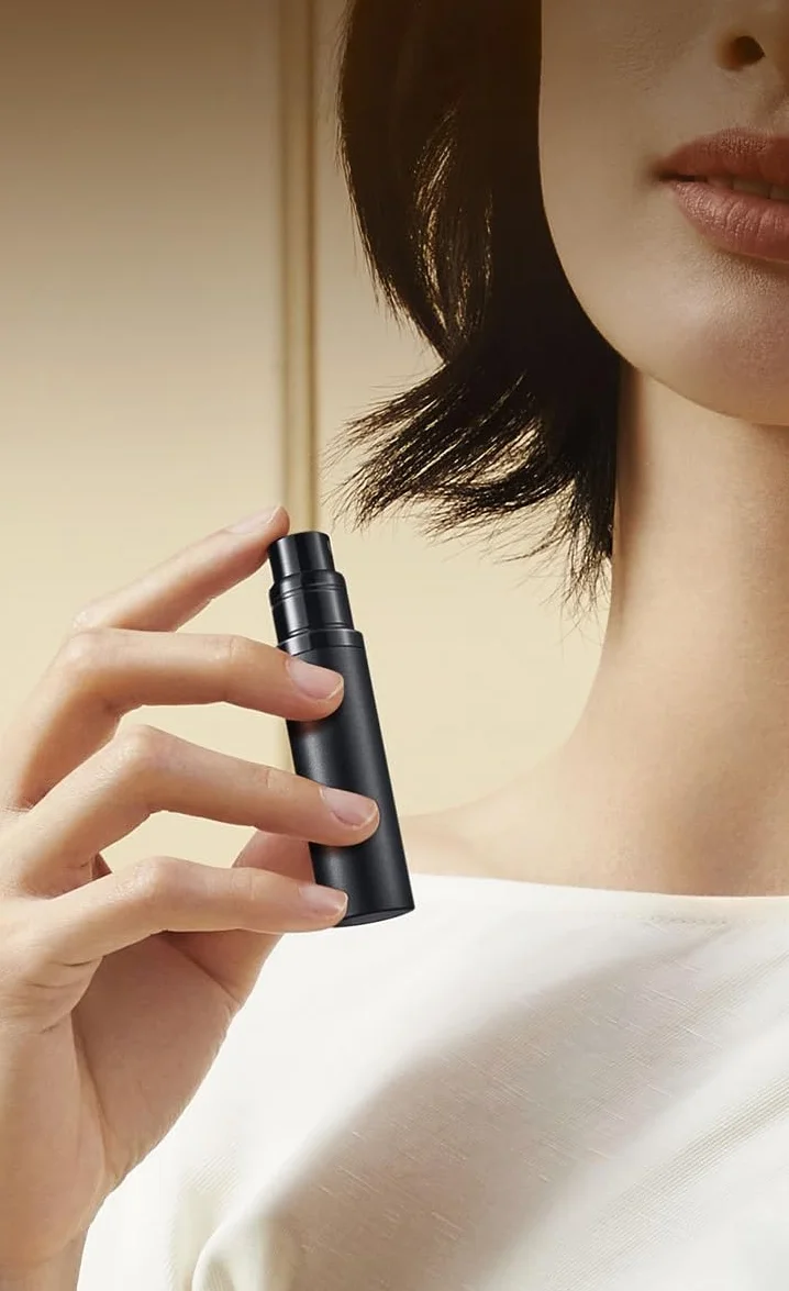 Vaporizador de Perfume 10ml Mini Recargable Botella de Vidrio con Pulverizador de Aluminio Antifugas (Rosa)