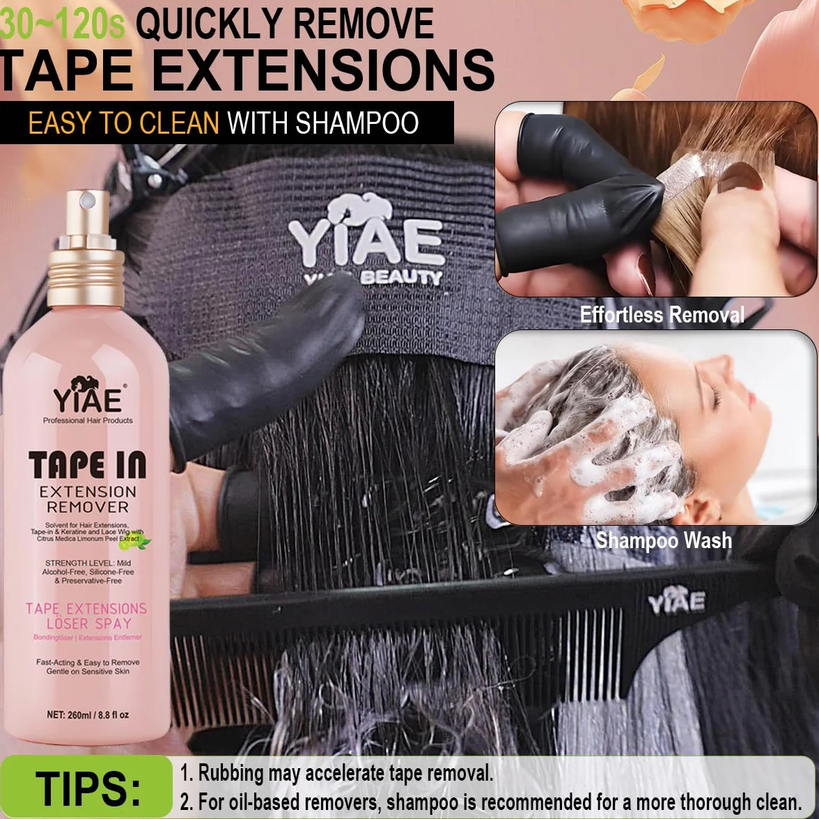 Disolvente suave sin alcohol para cinta, queratina y encaje Wigs 260 ml
