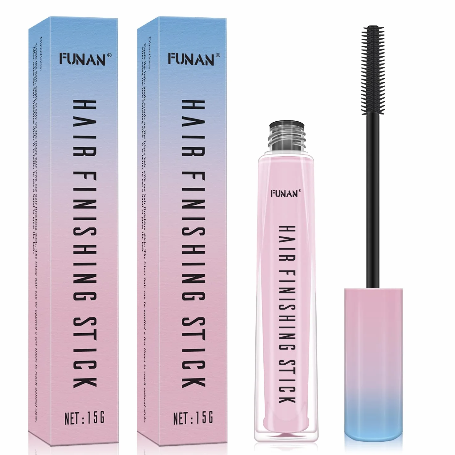 Funan Hairfeel Stick, gel para el cabello refrescante natural, palo de cera, 15ml Pack de 2