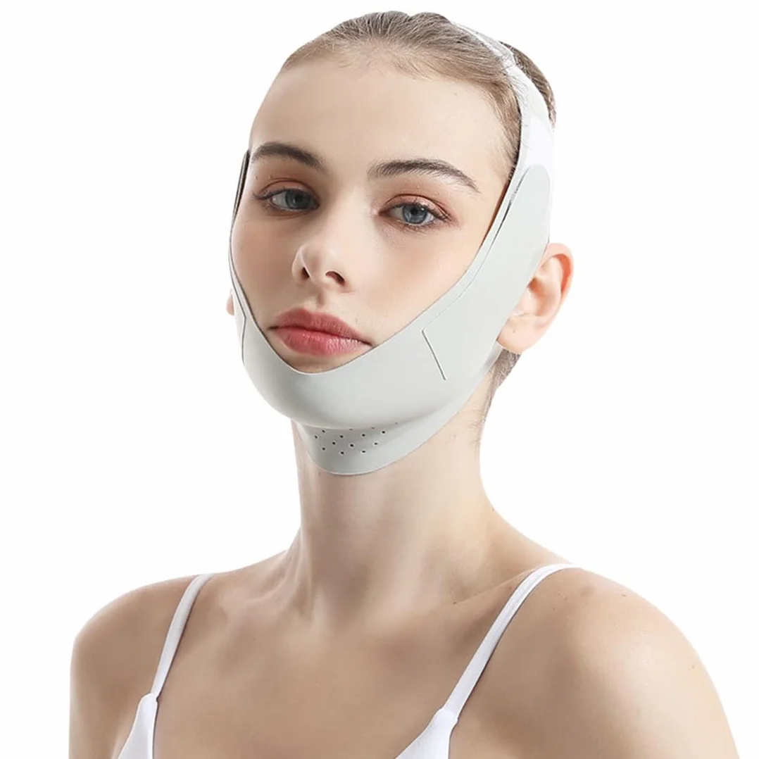 Reductor de Papada Mujer Correa Adelgazante Facial V Line Lifting Máscara