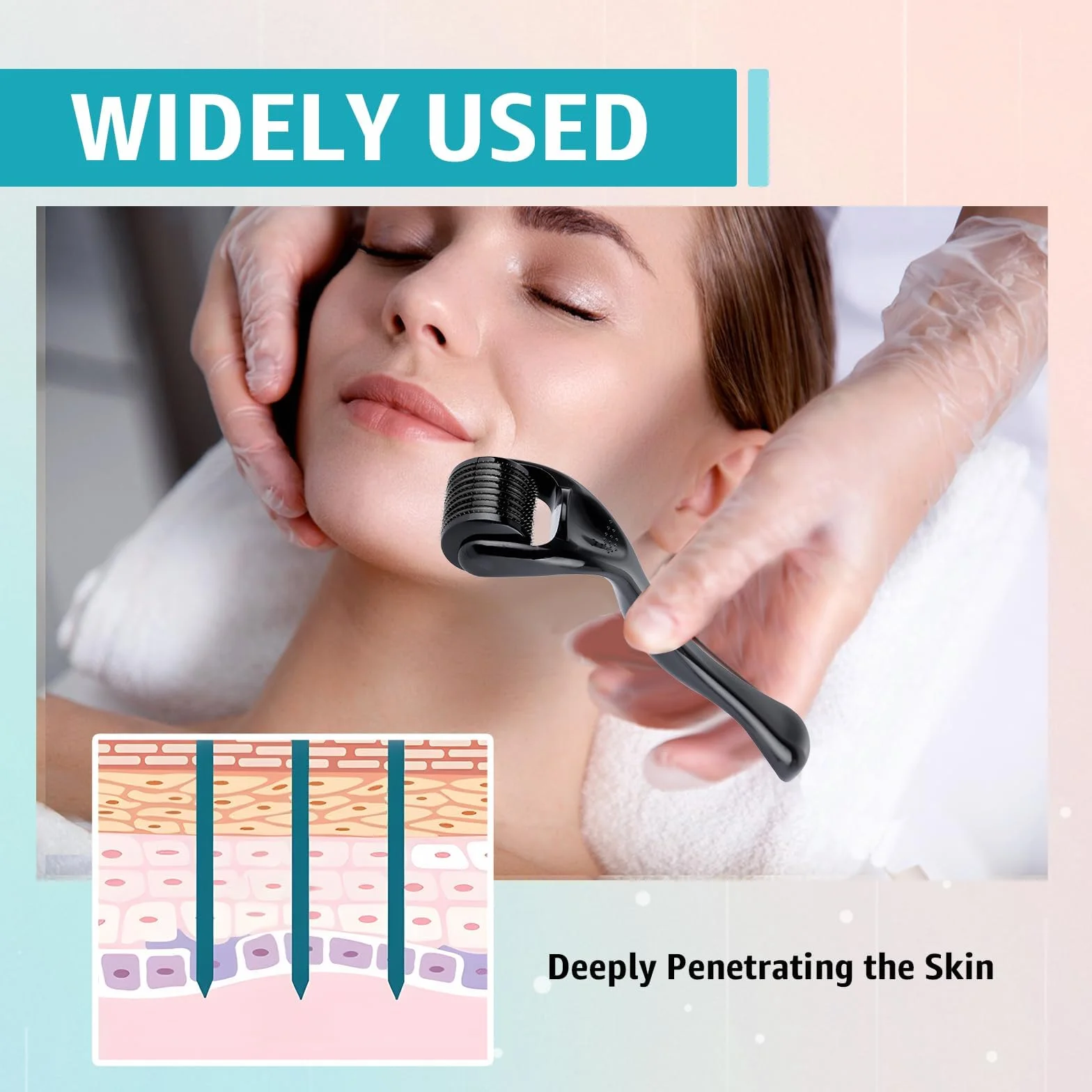 Derma-Roller Microagujas 0.5mm Rodillo Mikroneedling para Anti-Edad Hombre Mujeres