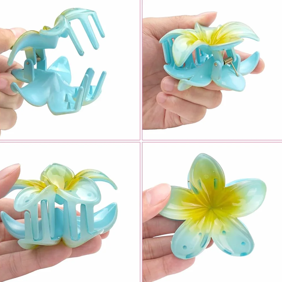 Pinzas Pelo Flor Grande 8cm Antideslizantes Mujer Niñas Hair Clips Hawaiana