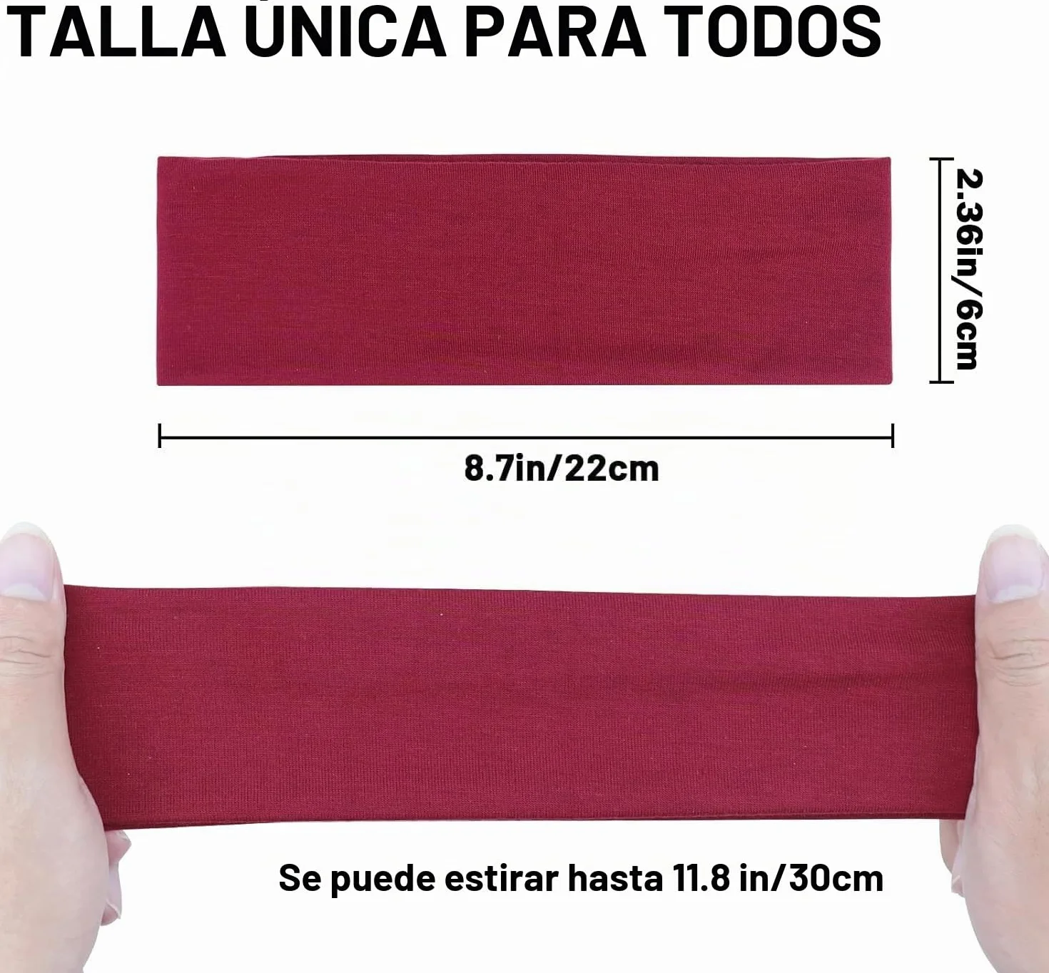 Cinta Pelo Deporte Elástica Antideslizante 8 Pcs Diadema para Mujer y Hombre