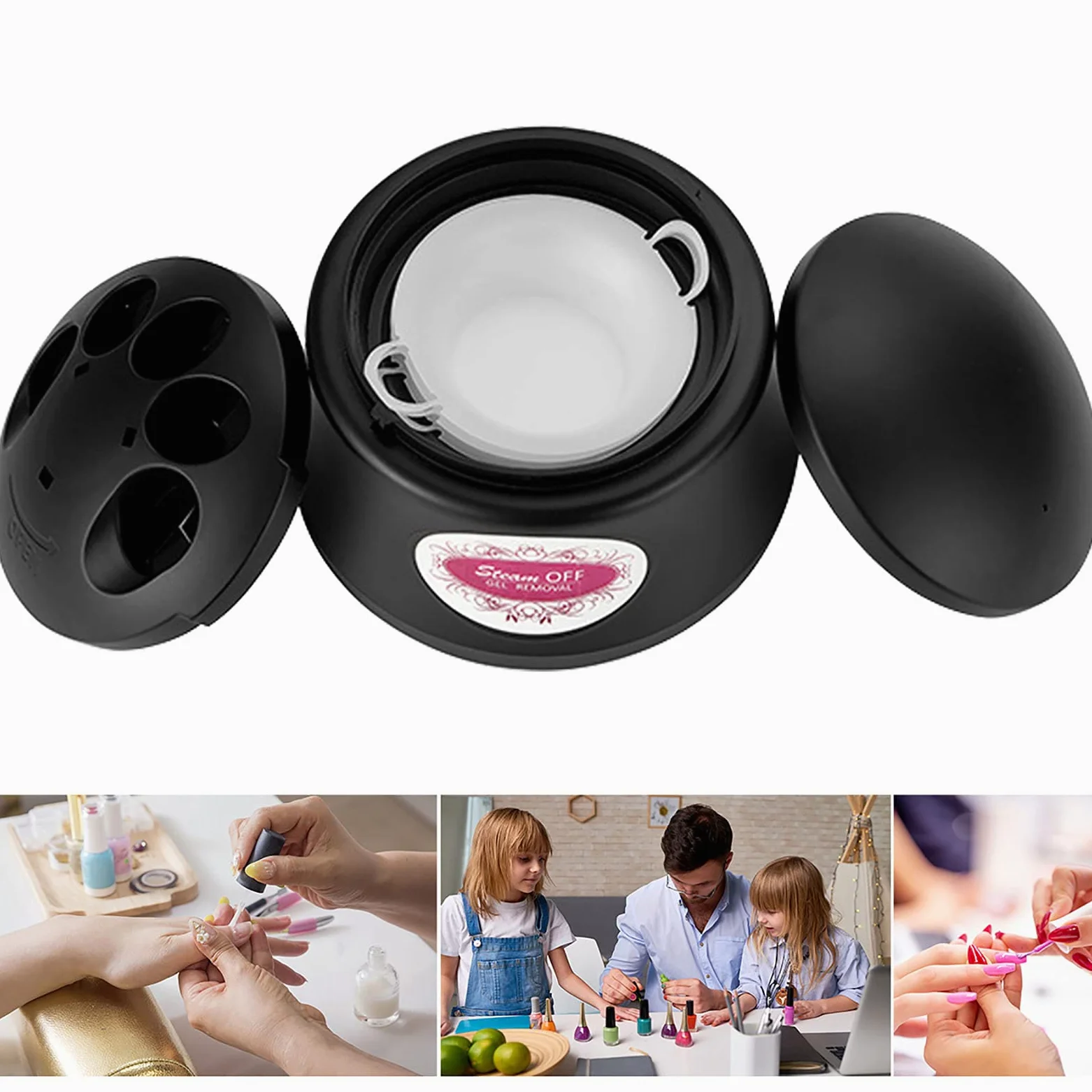 Máquina Removedora de Vapor de Esmalte de Uñas Eliminador de Esmalte de Vapor Eléctrico Vaporizador de Uñas Nail Art Salon Tool Steam Armor Remover