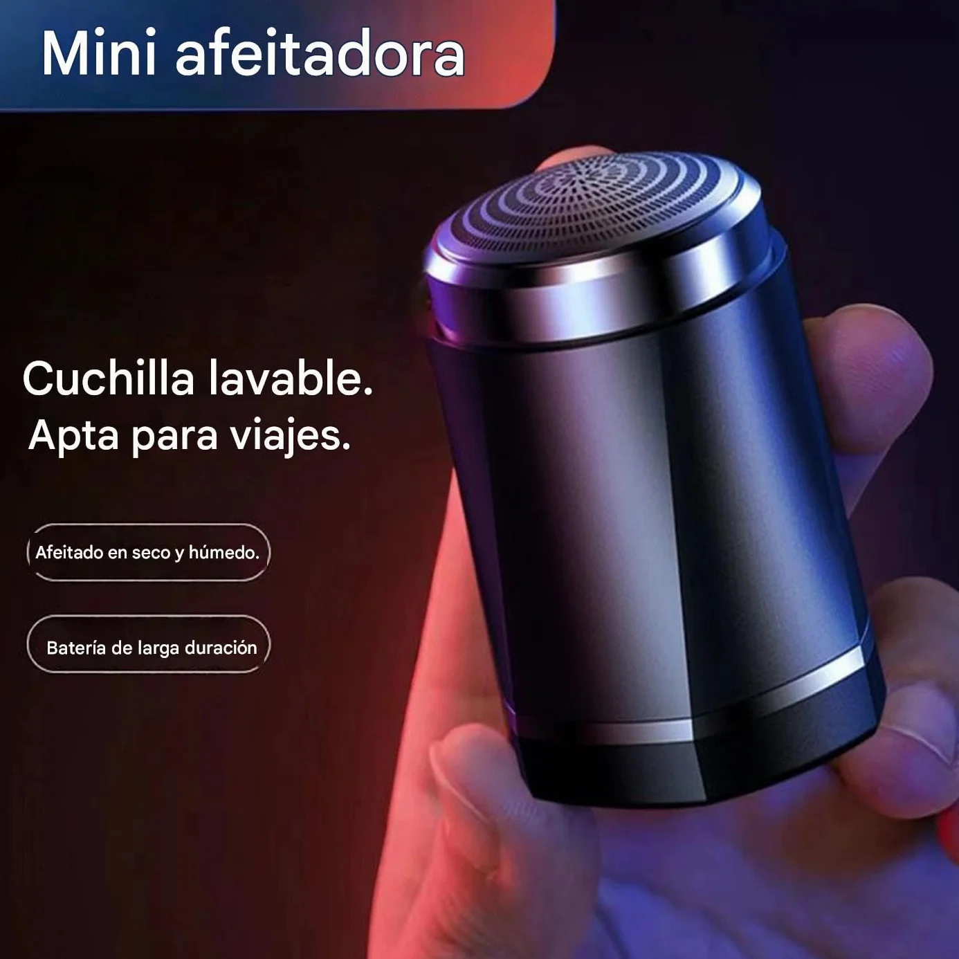 Mini Afeitadora Eléctrica Portátil Recargable para Hombre