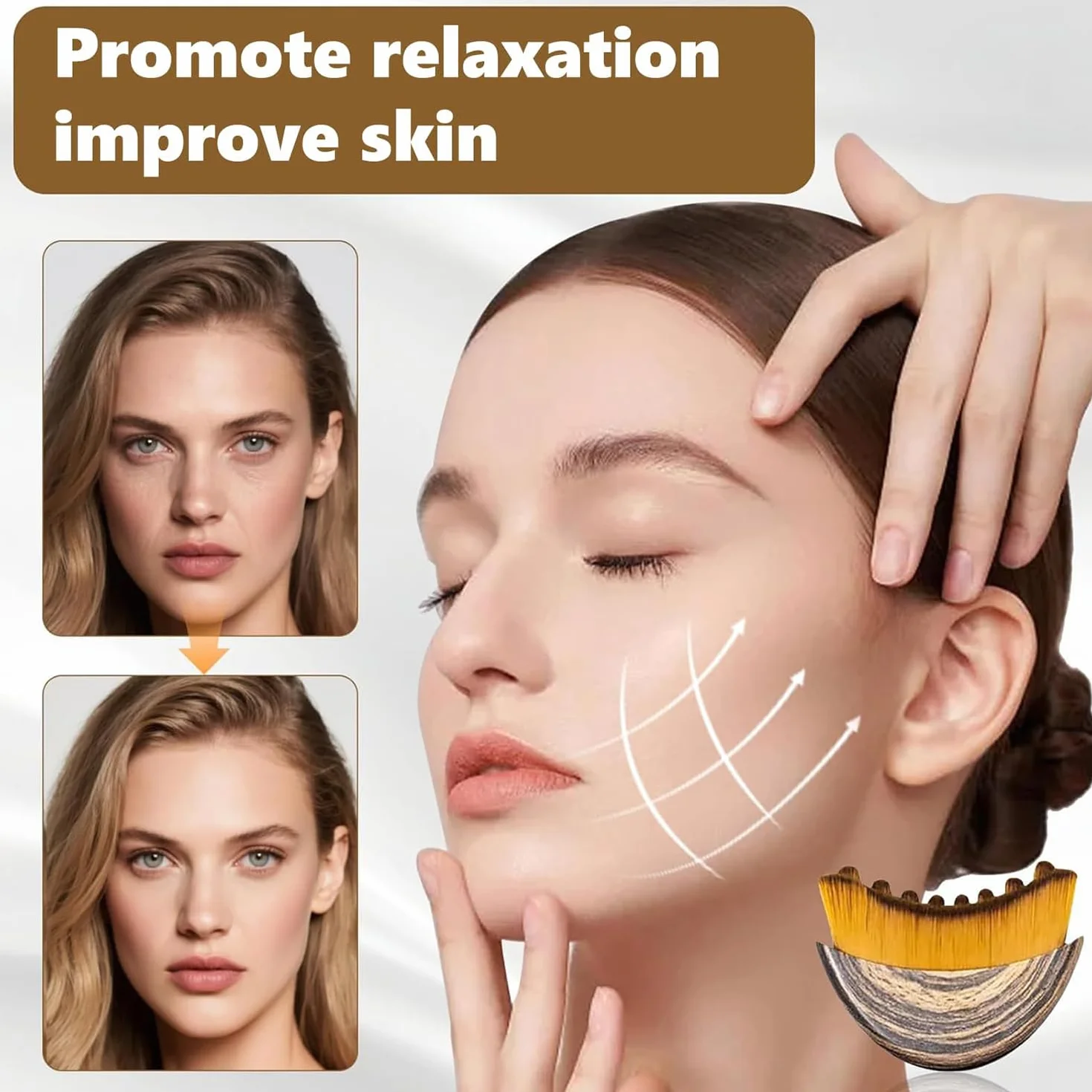 Cepillo Facial de Drenaje Linfático con Diseño Ergonómico para Reducir Hinchazón