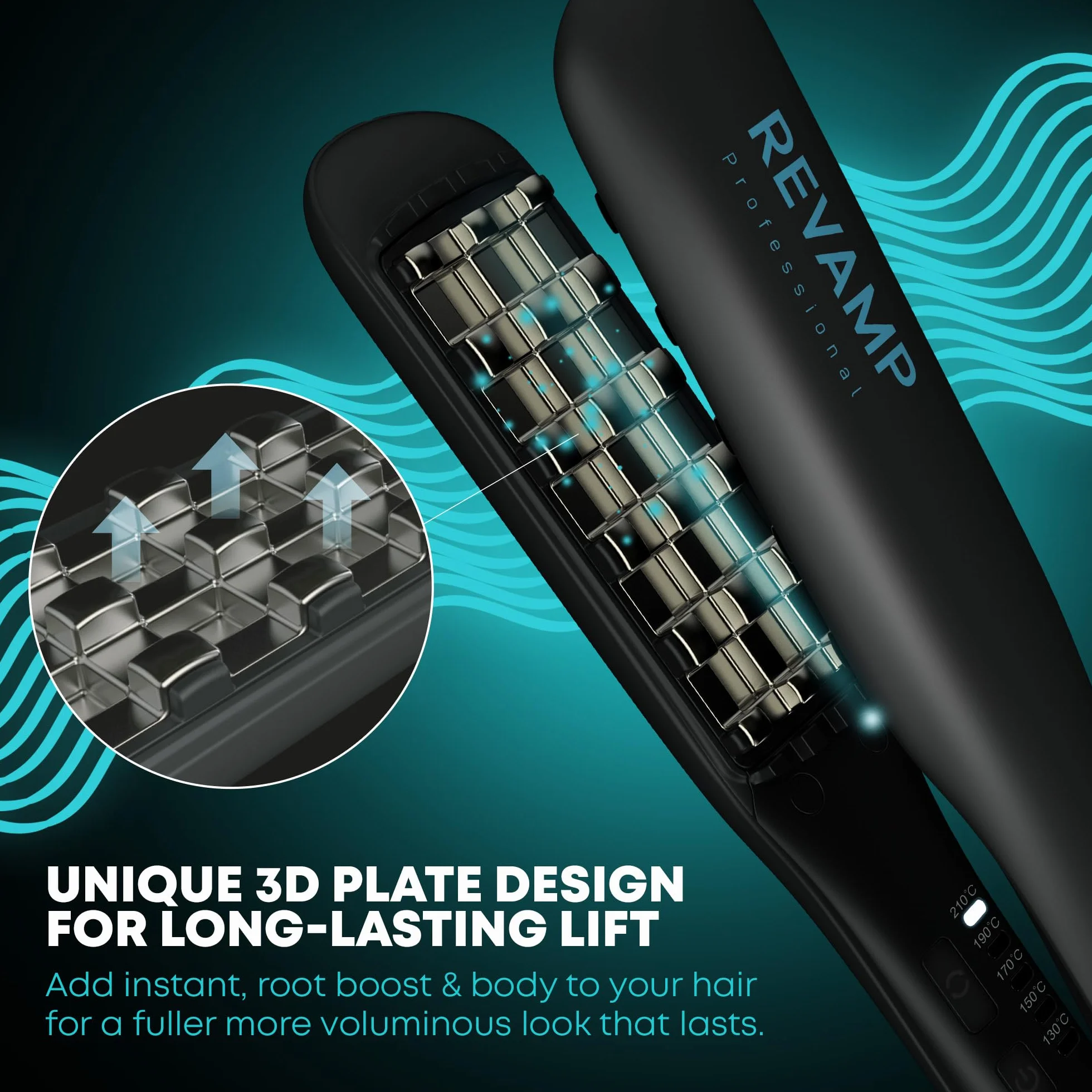 Revamp Progloss Voluminizador Cerámico 4D Moldeador de Cabello con Placas