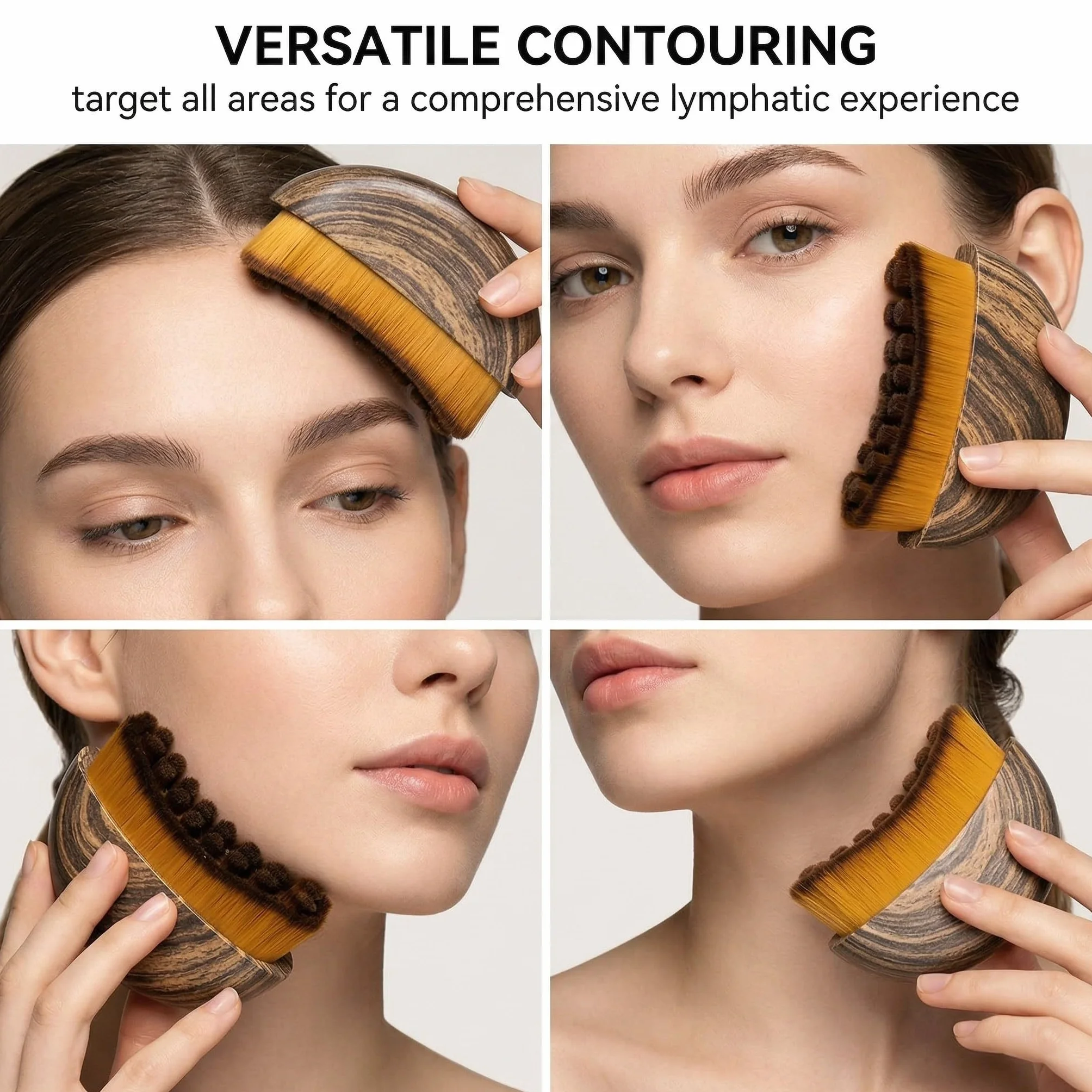 Cepillo Facial de Contorno Linfático Masajeador Drenaje Linfático 2PCS