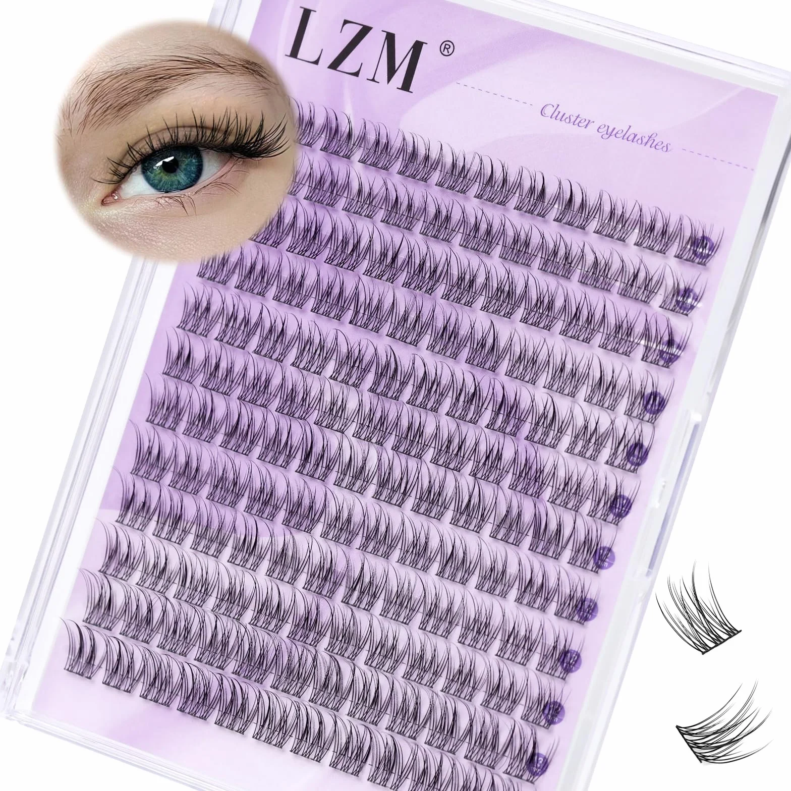 LZM Pestañas Postizas C Curl 10-13mm Naturales Banda Delgada Extensiones