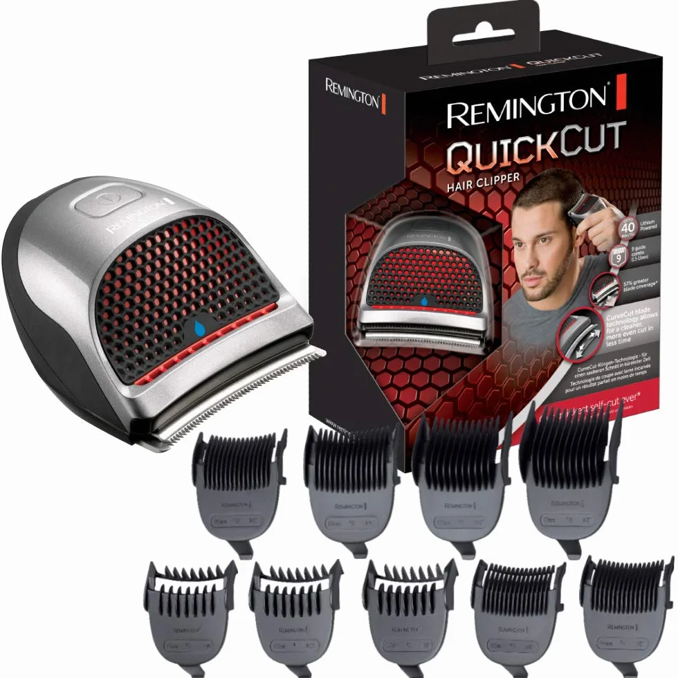 Remington HC4250 Máquina de Cortar Pelo Hombre cuchillas autoafilables acero inox Curve-cut 0,5-15 mm QuickCut 9 peines cable/batería litio