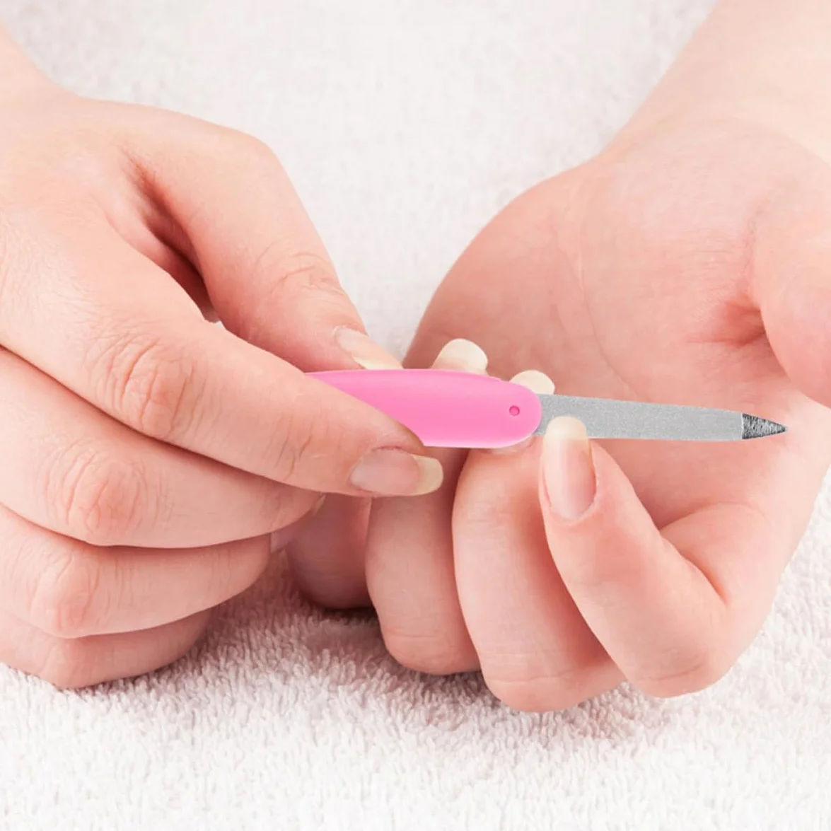 8 Limas de Uñas Plegables de Metal Diseño Doble Cara, Portátiles y Fáciles de Guardar para Manicura en Casa o Salón de Uñas
