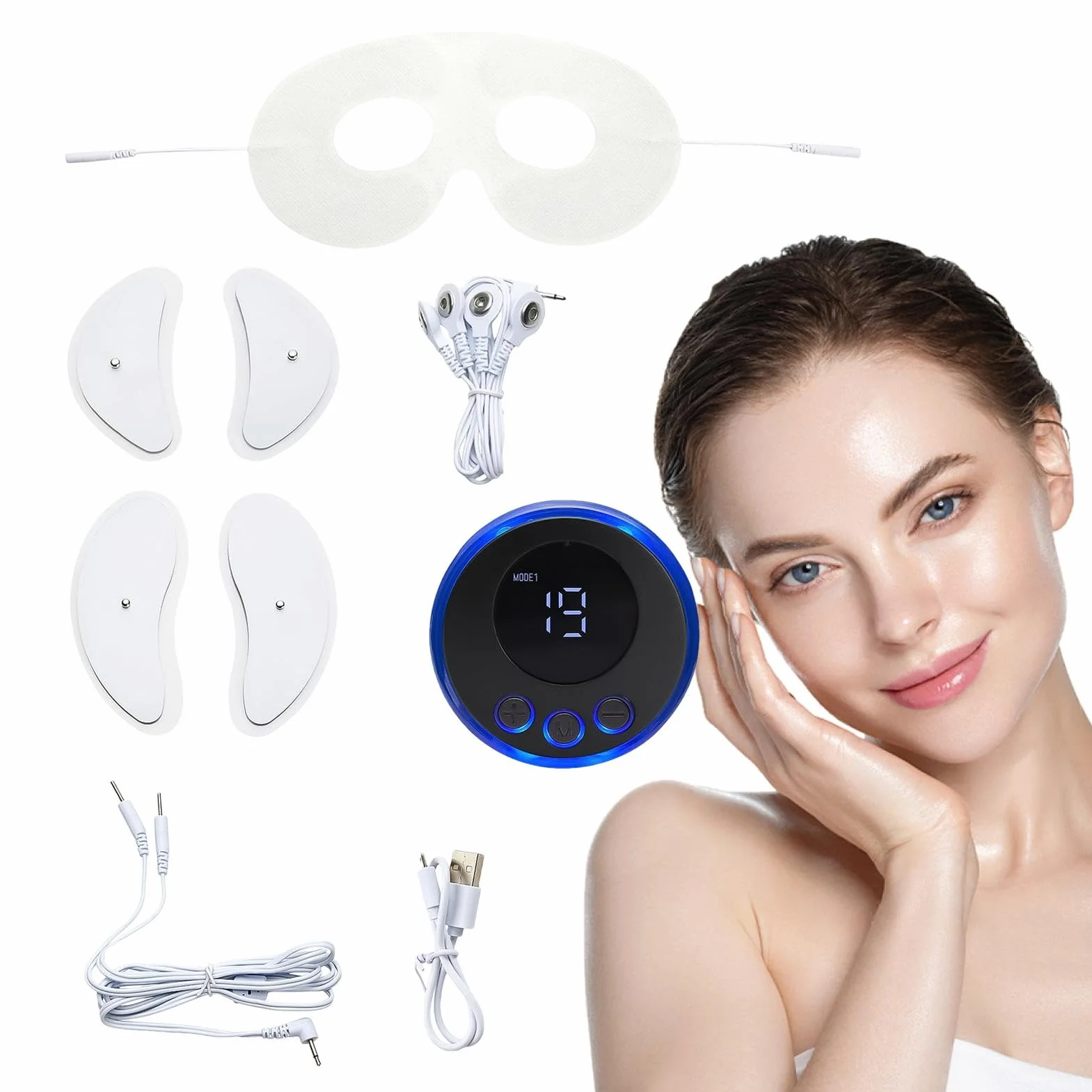 Máquina de lifting facial EMS Masajeador facial eléctrico estimulación muscular microcorriente anti-envejecimiento inalámbrico