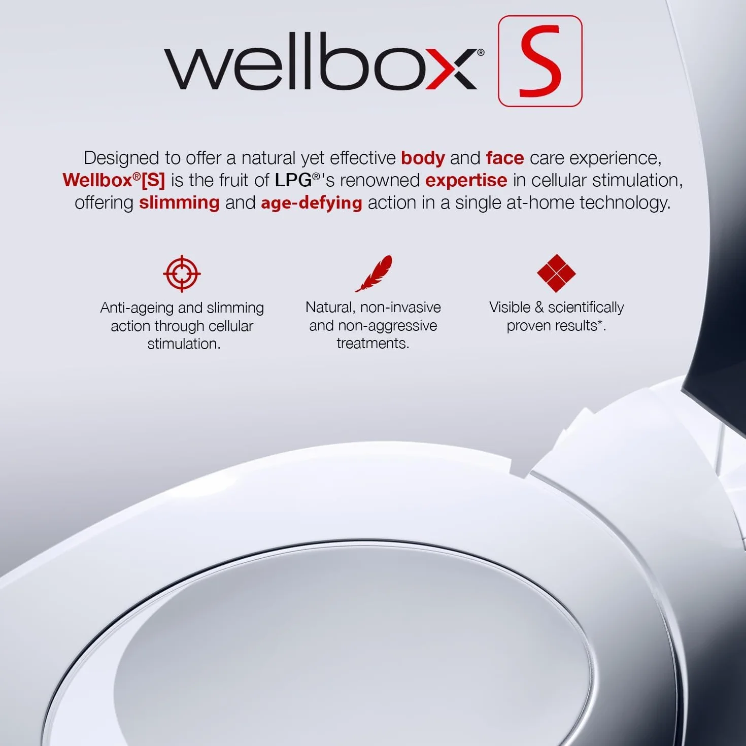 Wellbox LPG Aparato de Estimulación Celular Anti-Edad y Adelgazante Blanco