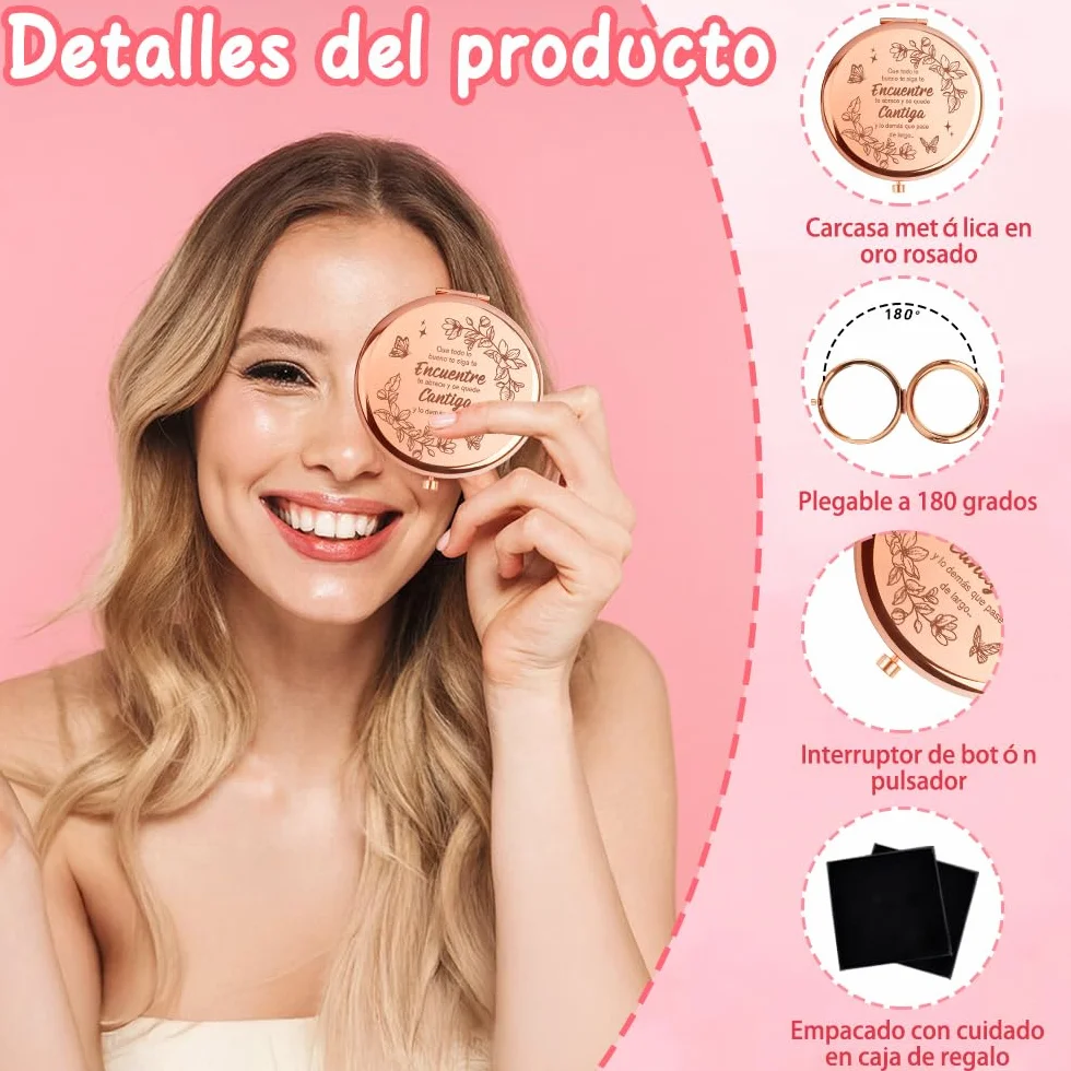 Espejo Compacto Regalo para Mujer Mama Hija Amiga Hermana Abuela