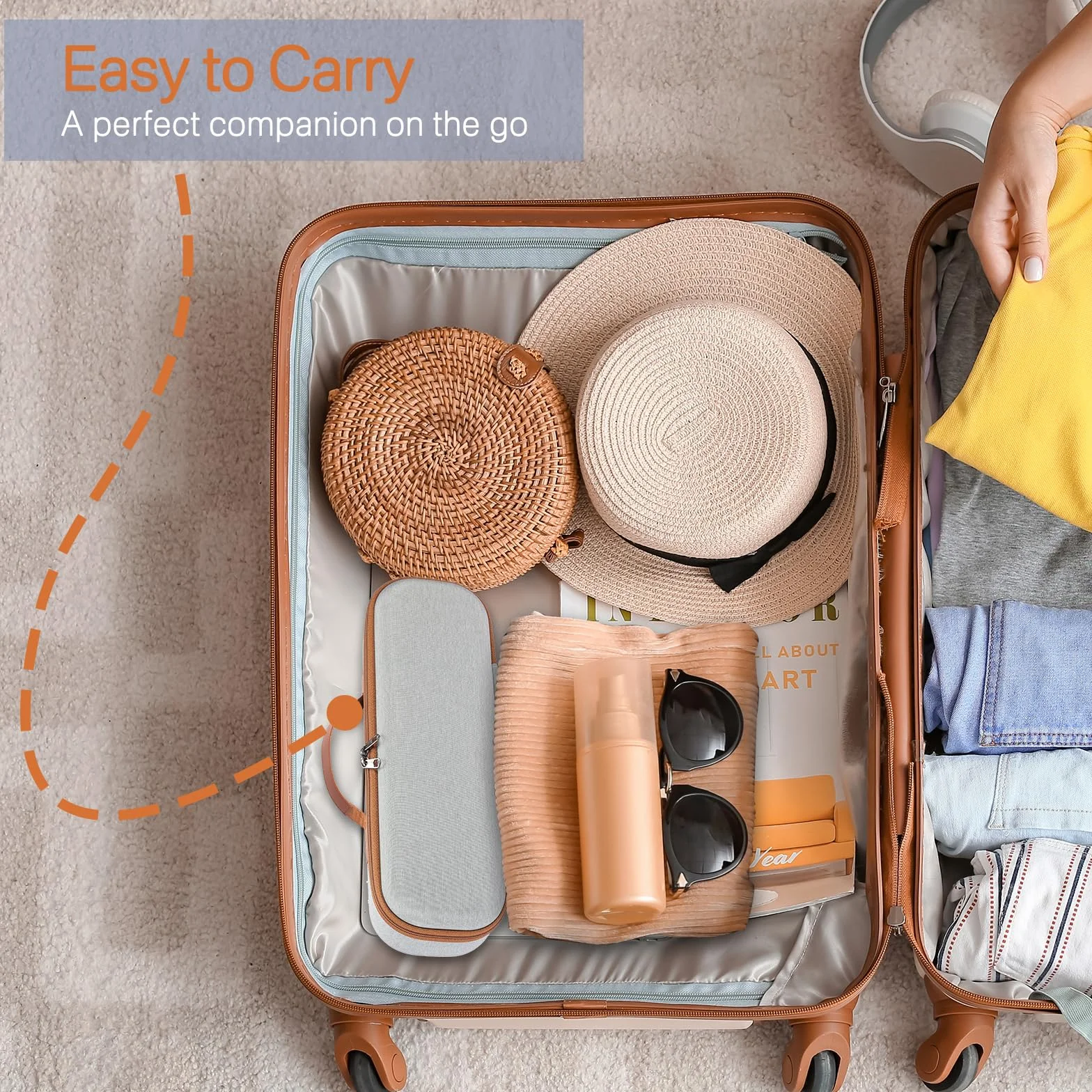 RAIACE Estuche rígido de Almacenamiento Compatible con la Bolsa de Viaje para el alisador Dyson Airstrait. (Solo Estuche)-Gris
