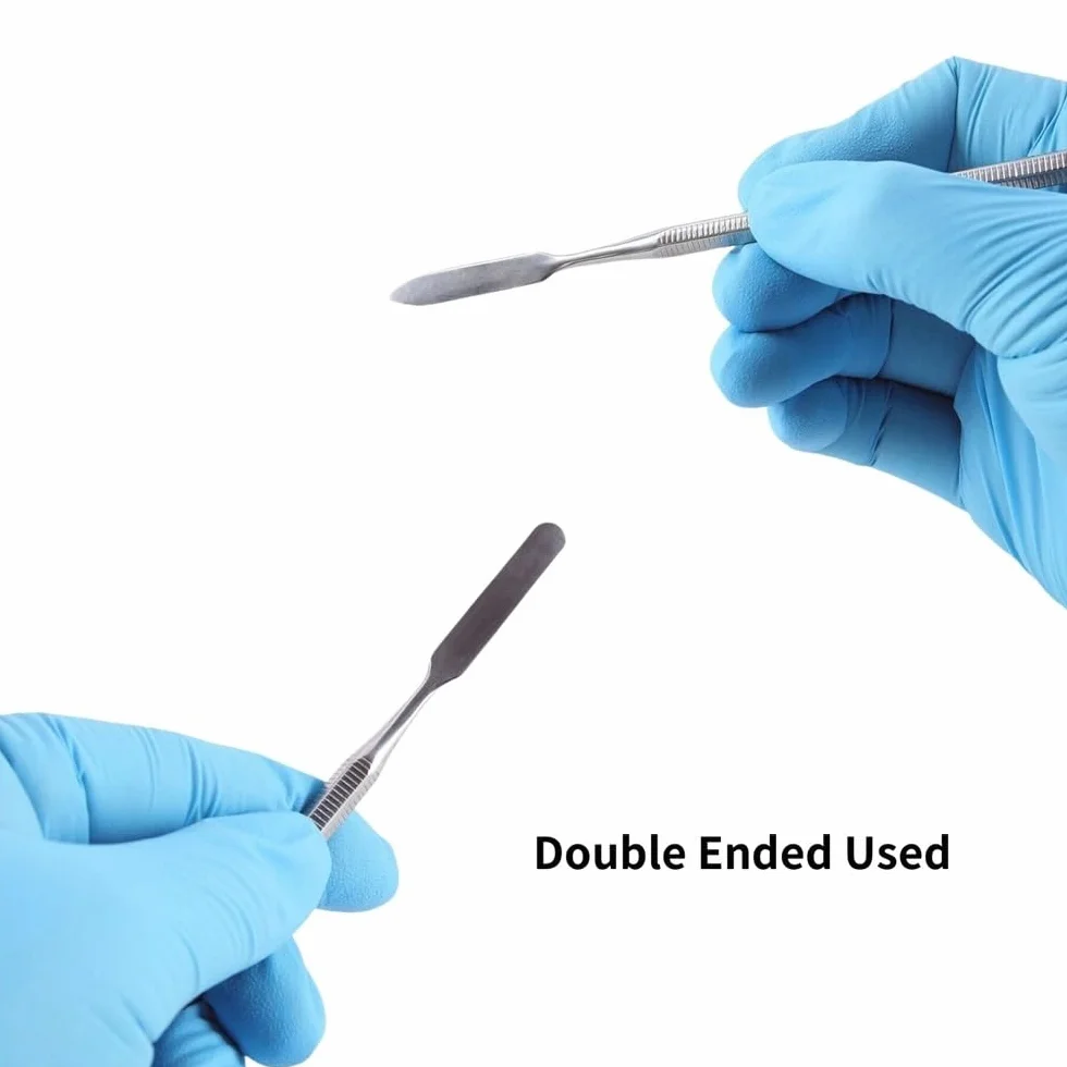 Herramienta multifuncional de acero for uñas con cabezal doble for piel muerta y diseño ergonómico, operación cómoda, adecuada for el cuidado de las uñas y opción ideal for uso en salón o arte de uñas